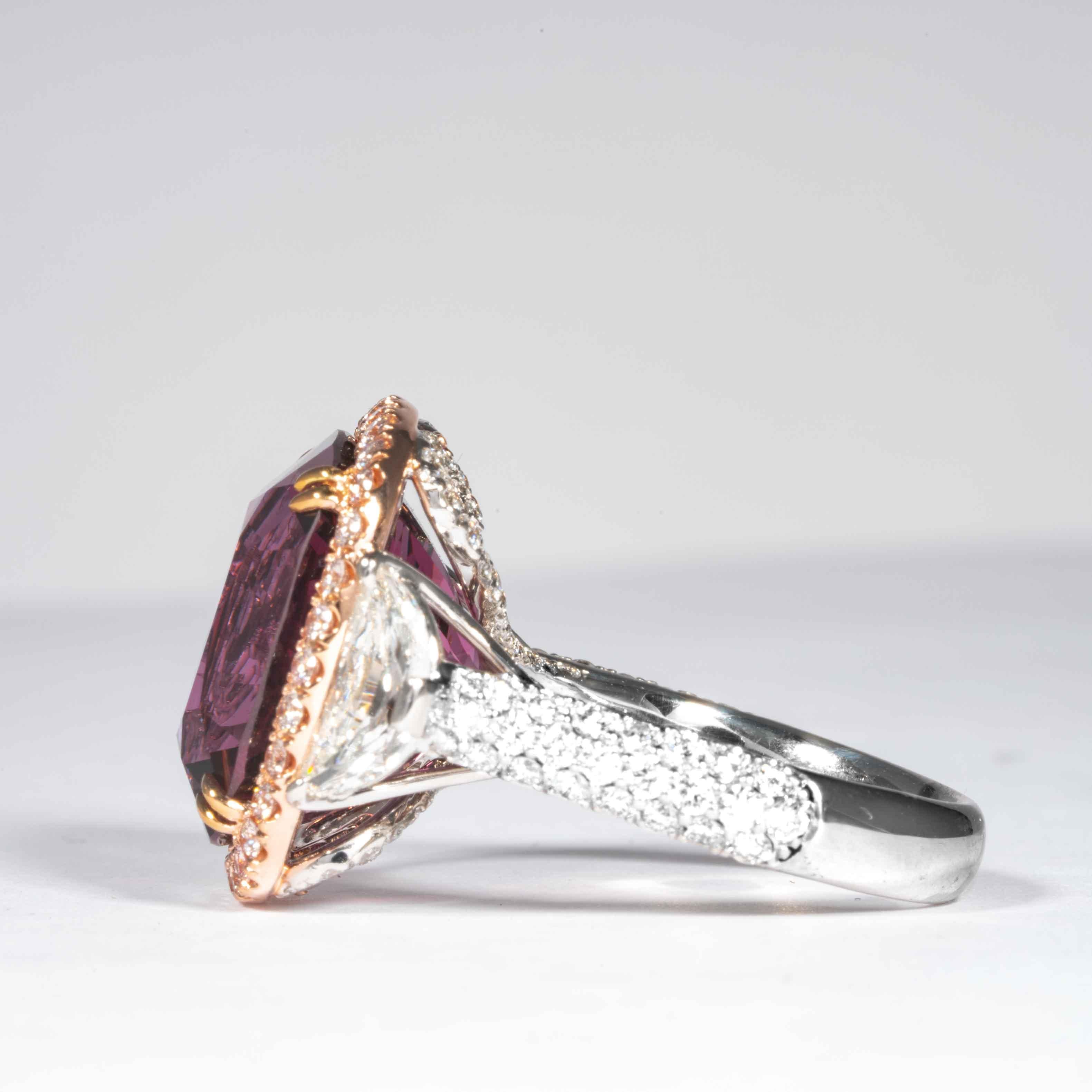 Women's Shreve, Crump & Low 15.38 Carat Burmese Pink Spinel and Diamond Ring 'Dungaire'