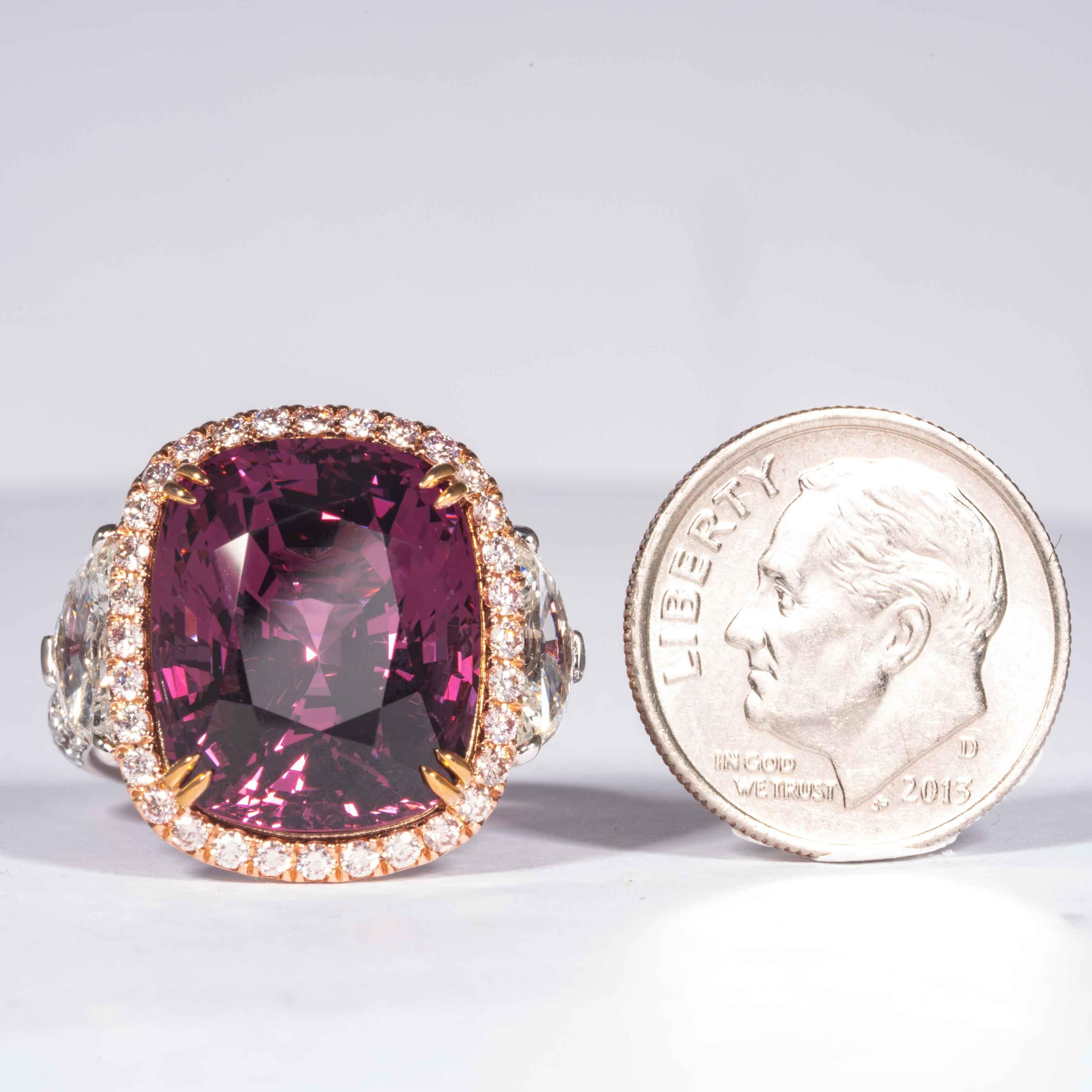 Shreve, Crump & Low 15.38 Carat Burmese Pink Spinel and Diamond Ring 'Dungaire' 2