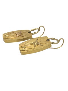 Tiffany & Co for Shreve  Crump & Low 1890s Aesthetic Large Gold Earrings