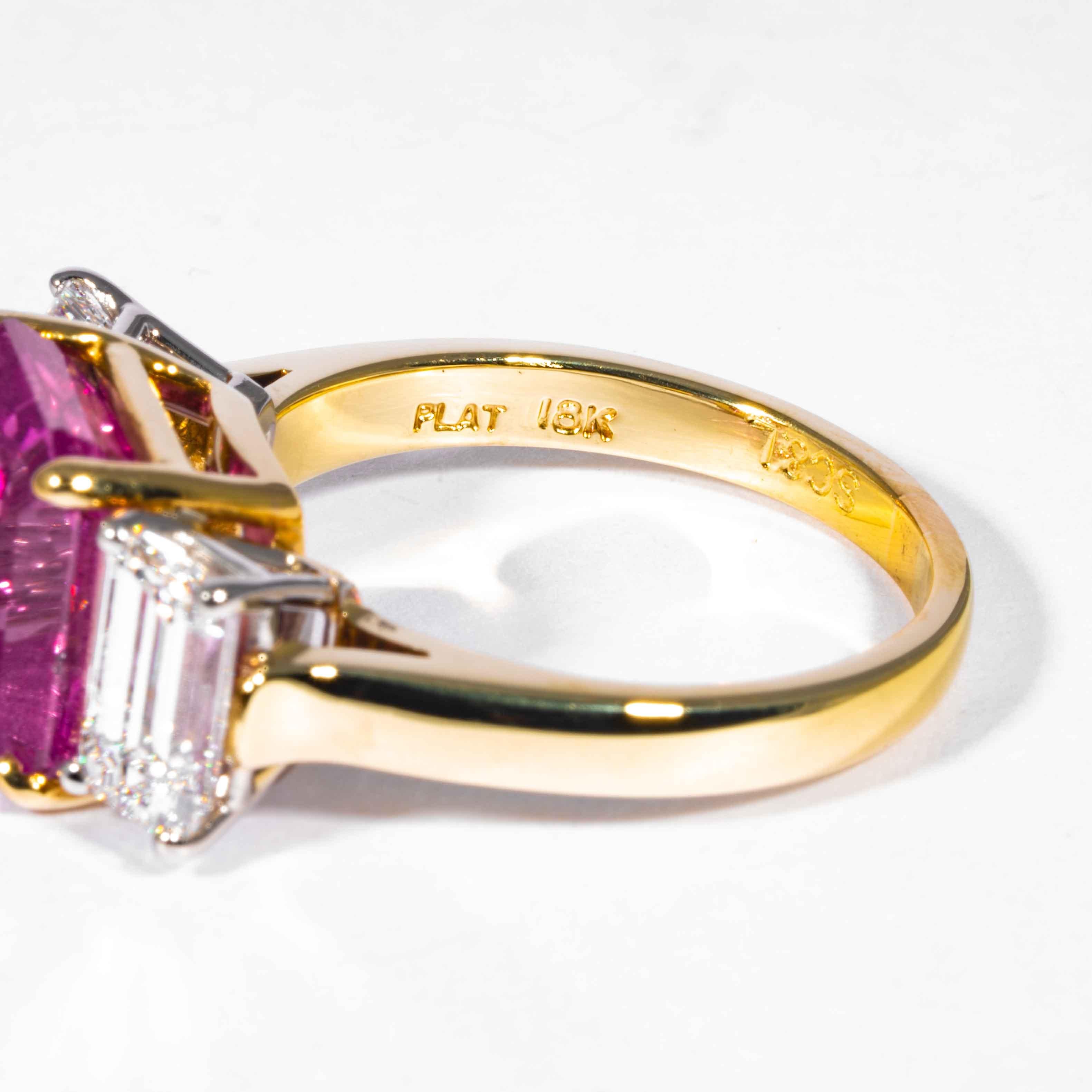 Women's Shreve, Crump & Low 6.13 Carat GIA Certified Pink Sapphire and Diamond Ring