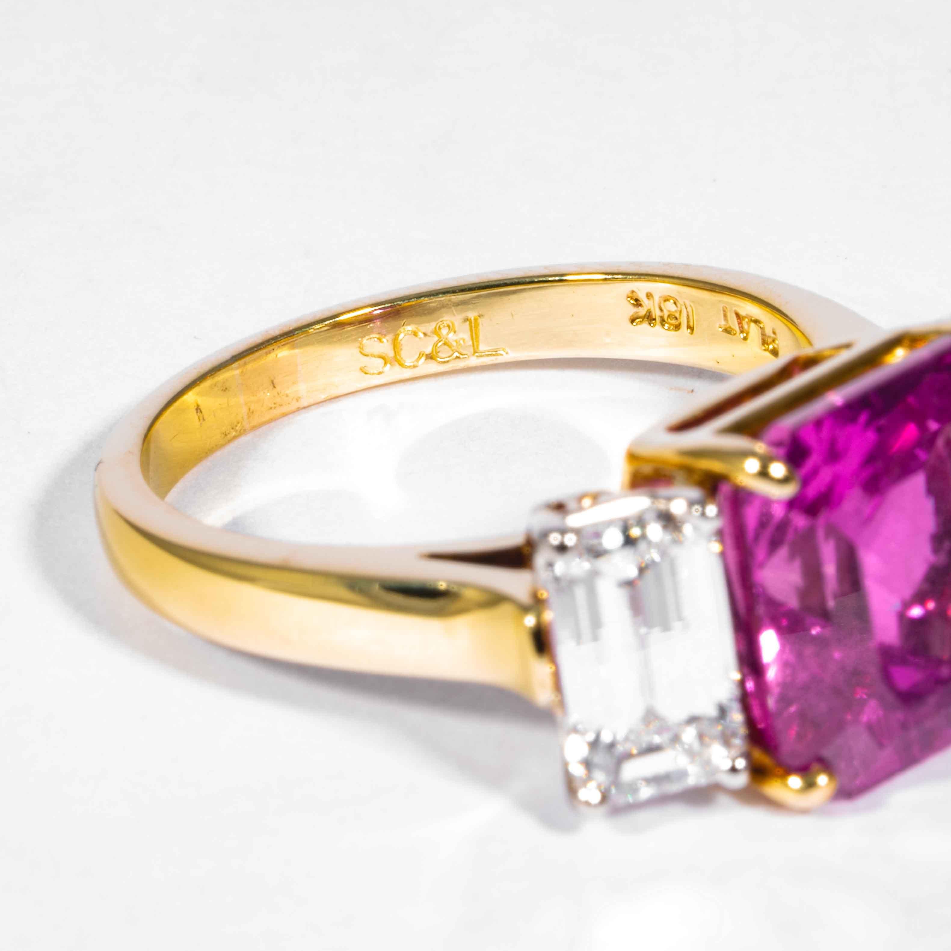 Shreve, Crump & Low 6.13 Carat GIA Certified Pink Sapphire and Diamond Ring 2