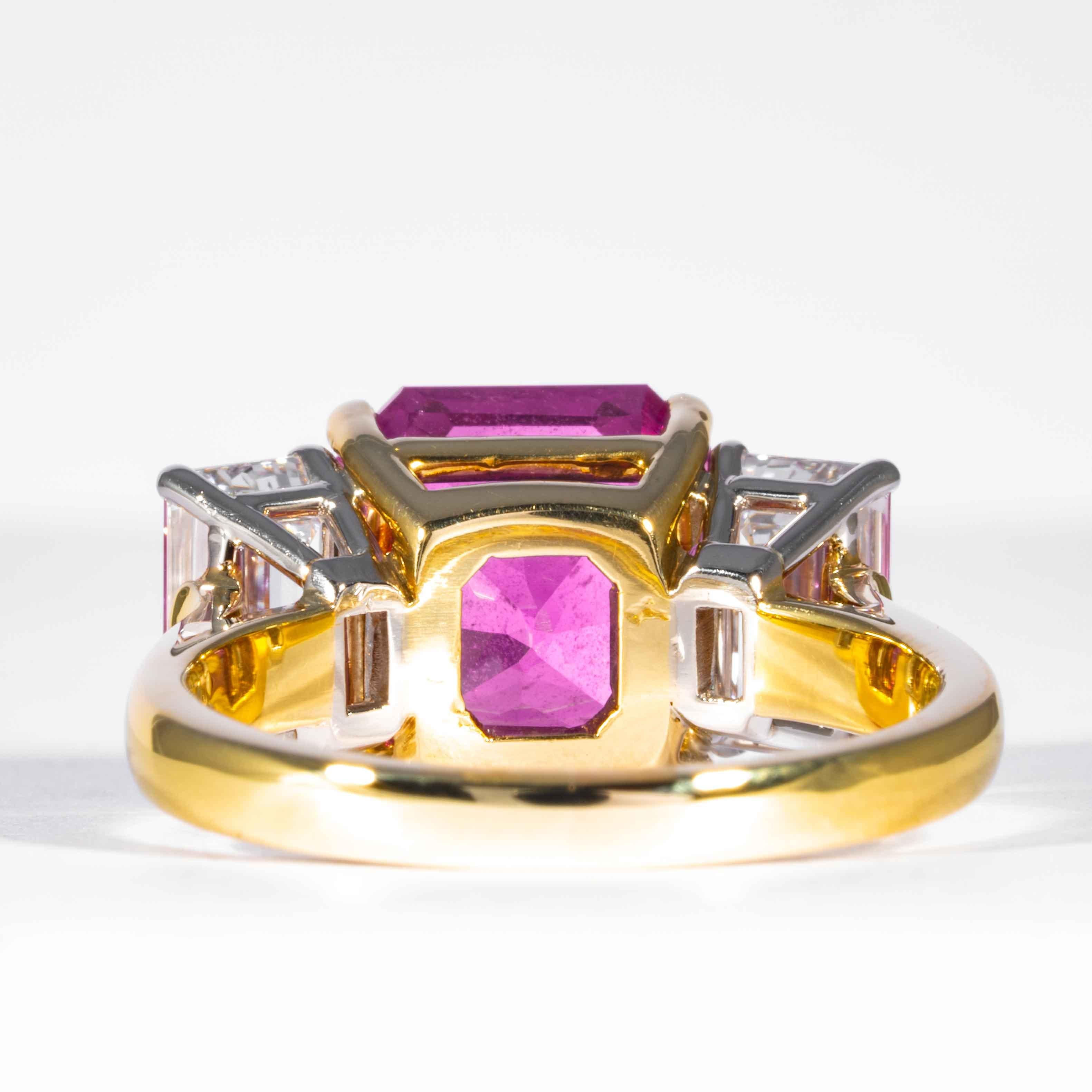 Shreve, Crump & Low 6.13 Carat GIA Certified Pink Sapphire and Diamond Ring 3