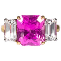 Shreve, Crump & Low 6.13 Carat GIA Certified Pink Sapphire and Diamond Ring