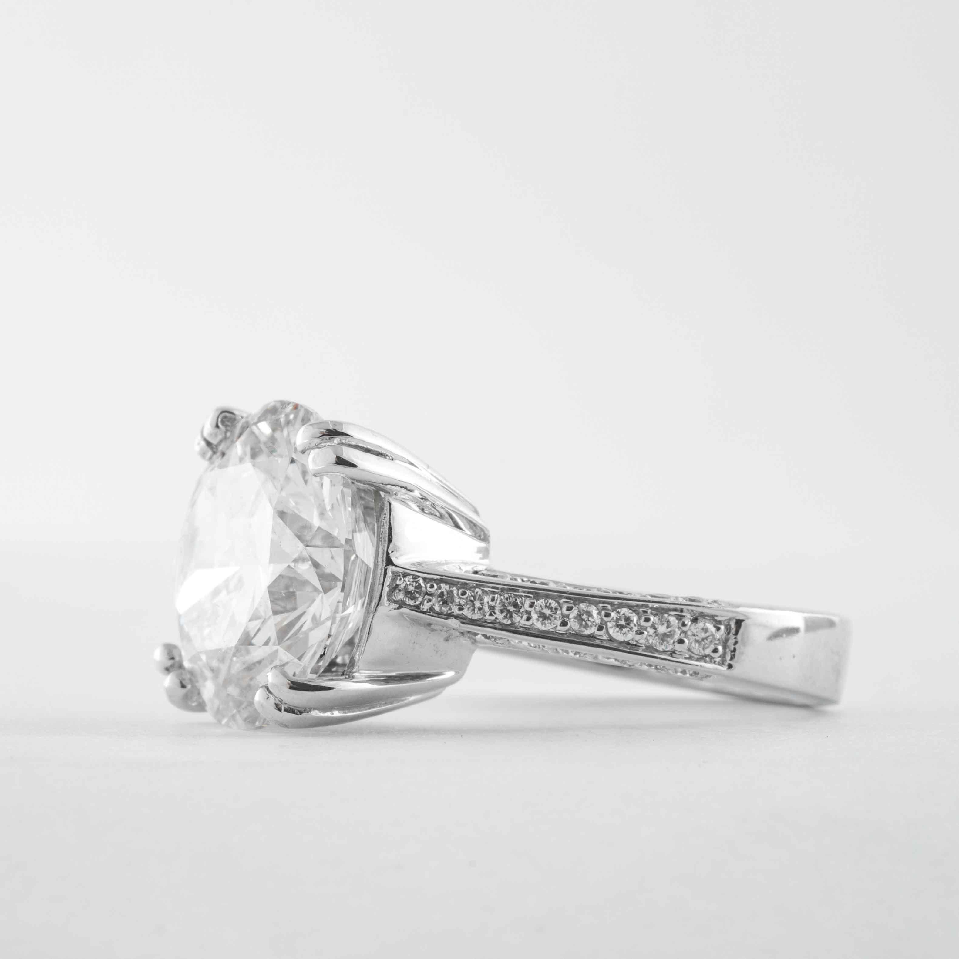 Taille ronde Shreve, Crump & Low Bague à diamant 8,3 carats J SI2 taille ronde et brillante en vente