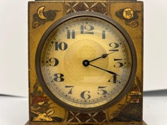 Shreve Crump & Low Boston Chinoiserie Decorated Tole Mantel Clock - Swiss Mov't