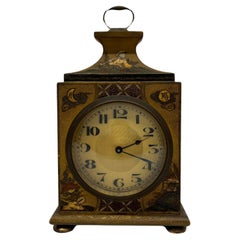Shreve, Crump & Low Boston Chinoiserie Decorated Tole Mantel Clock - Swiss Mov't