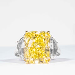 Shreve, Crump & Low GIA Certified 10.04 Carat Fancy Yellow Radiant Diamond Ring