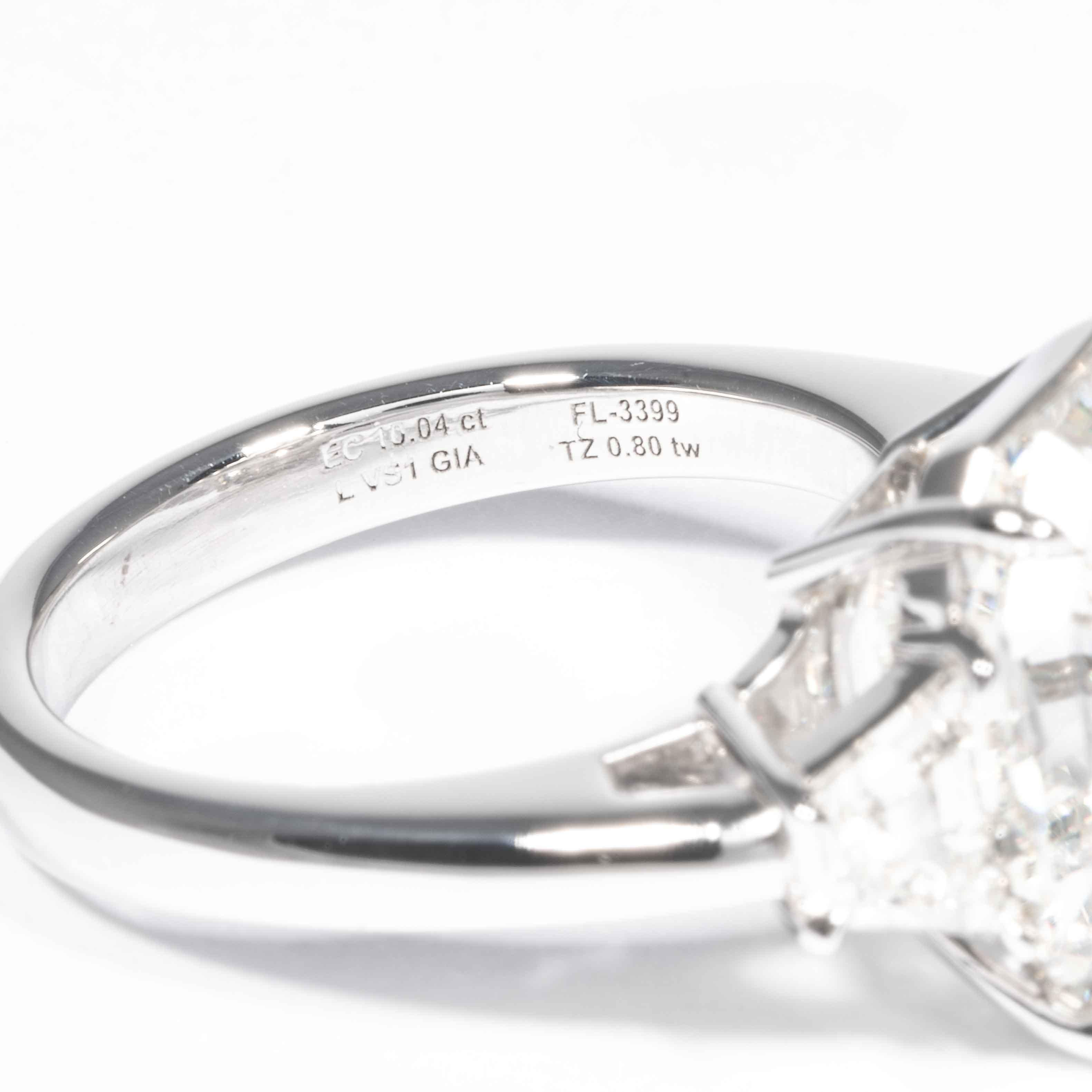 Shreve, Crump & Low GIA Certified 10.04 Carat L VS1 Asscher Cut Diamond Ring 3