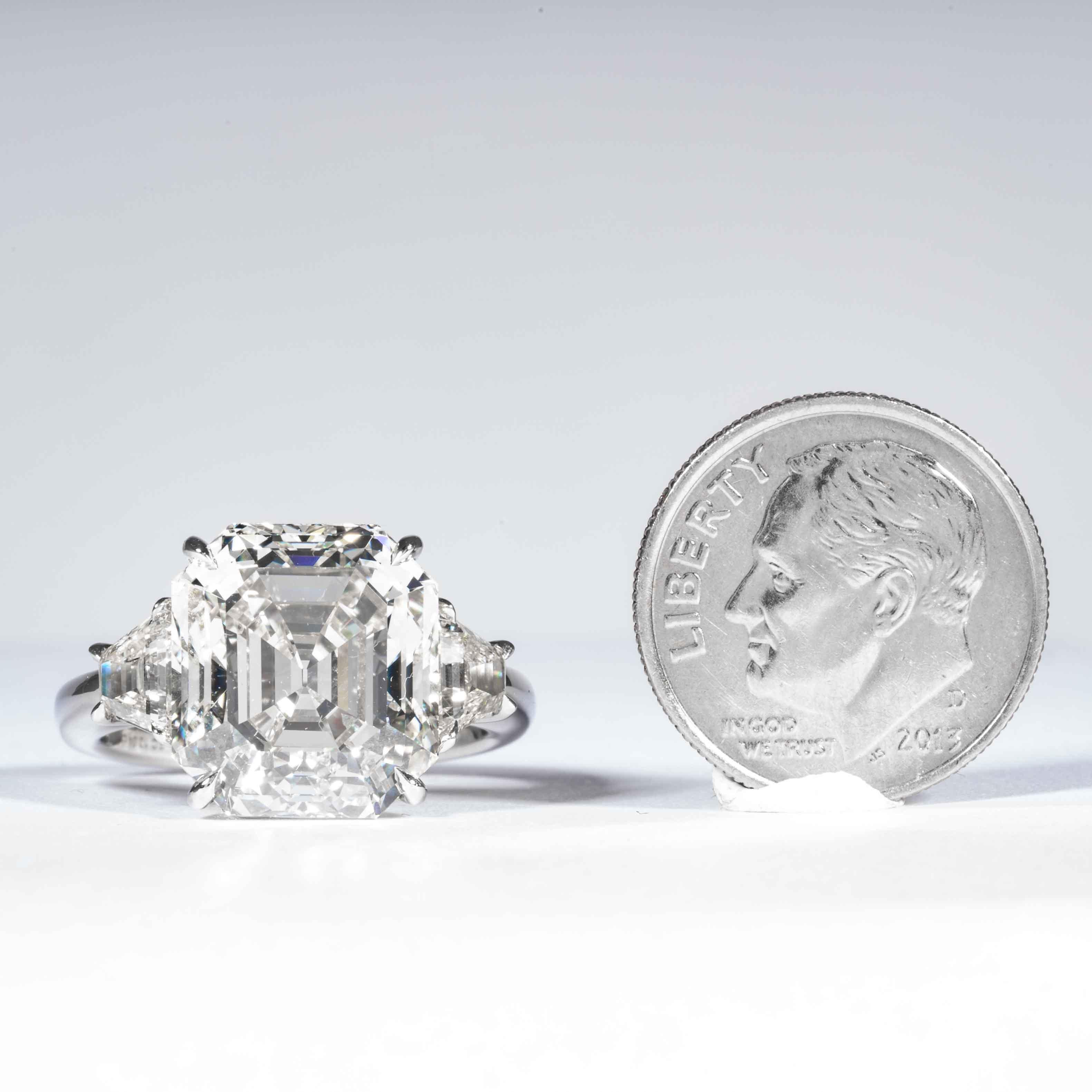 Shreve, Crump & Low GIA Certified 10.04 Carat L VS1 Asscher Cut Diamond Ring 4