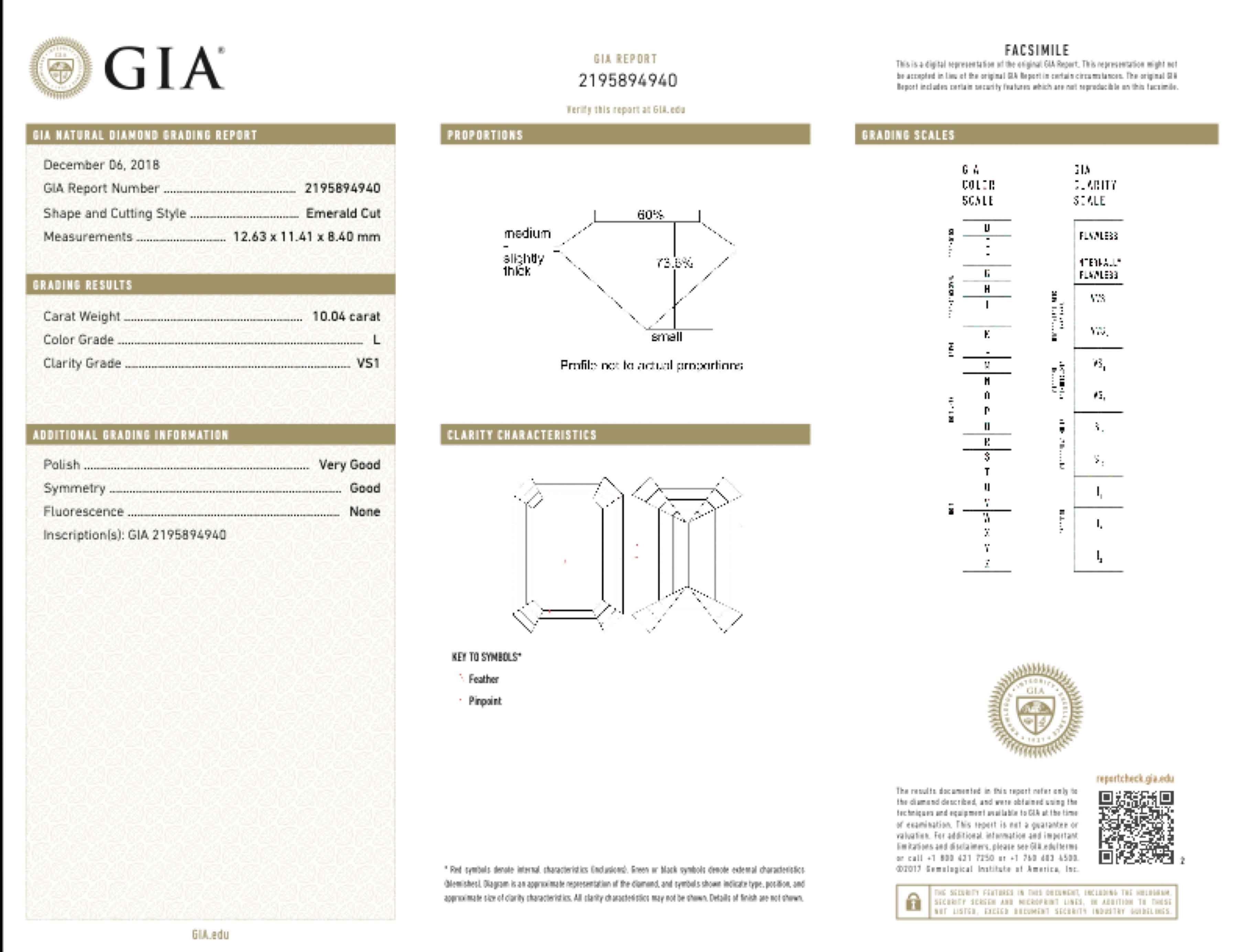 Shreve, Crump & Low GIA Certified 10.04 Carat L VS1 Asscher Cut Diamond Ring 5