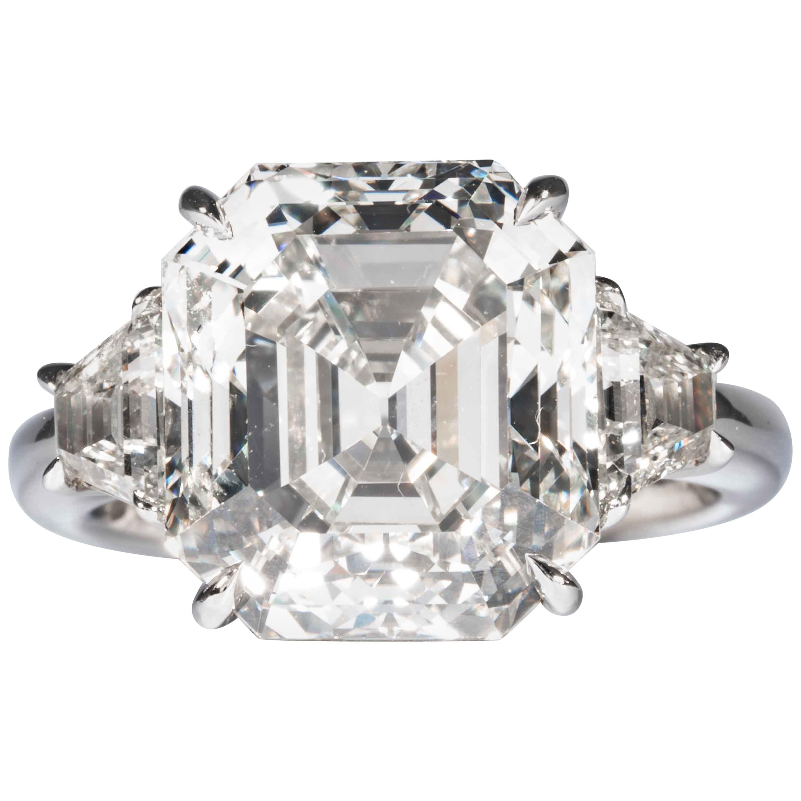 Shreve, Crump & Low GIA Certified 10.04 Carat L VS1 Asscher Cut Diamond Ring