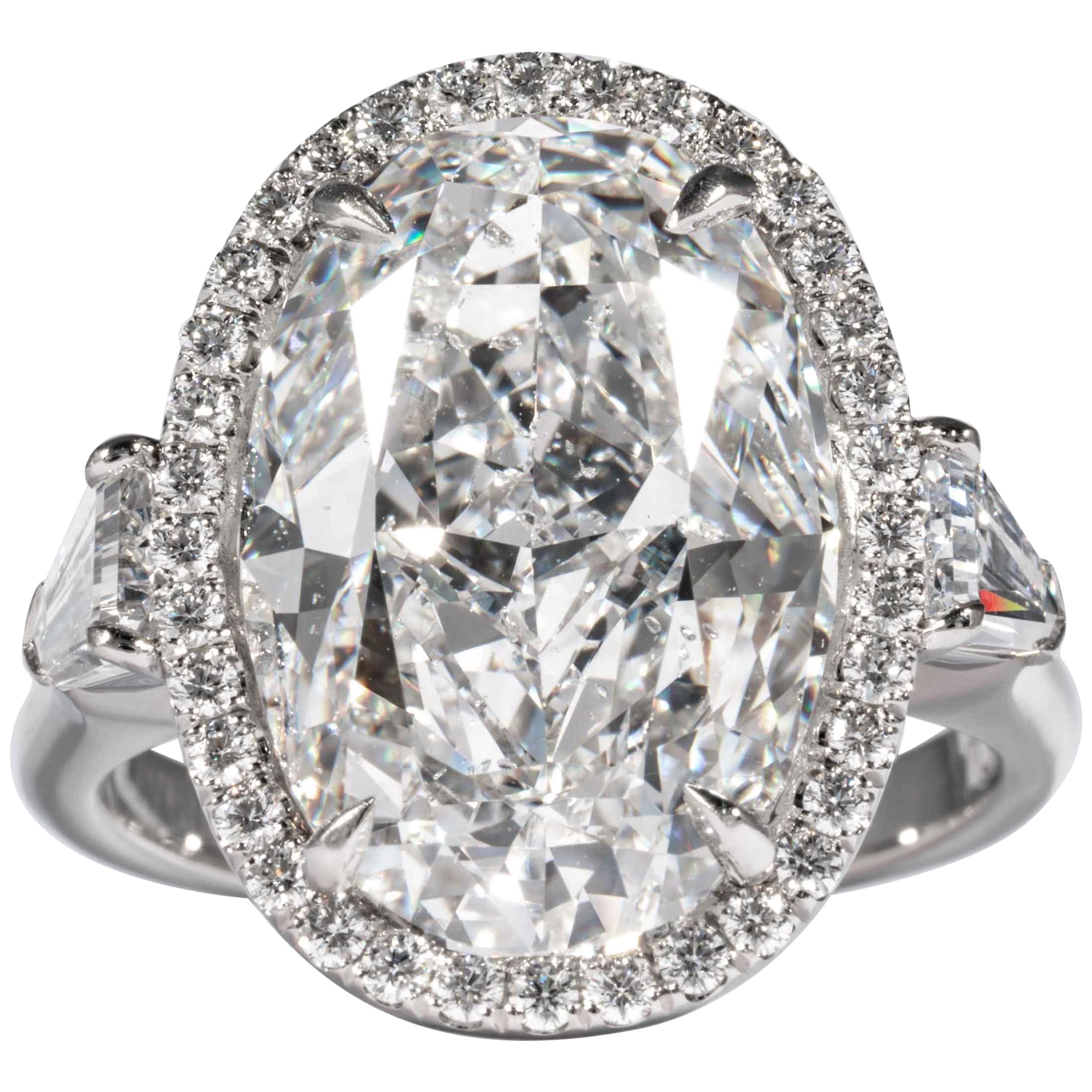 Shreve, Crump & Low GIA Certified 10.14 Carat D SI2 Oval Cut Diamond Ring