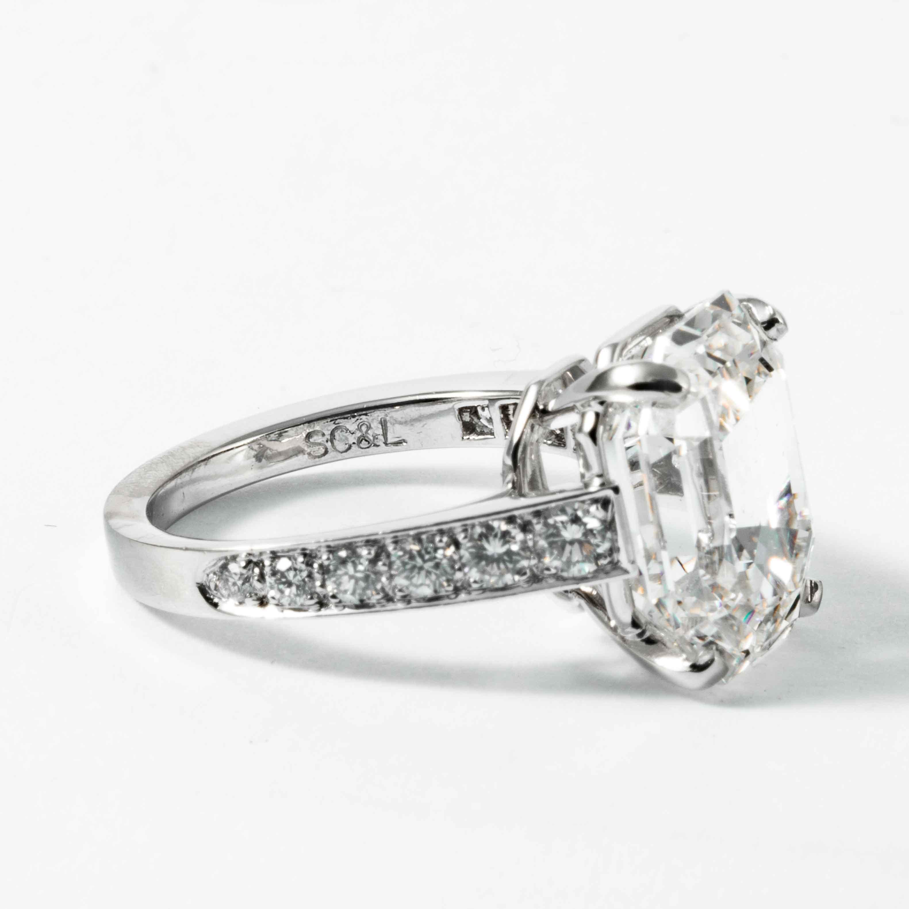 Shreve, Crump & Low GIA Certified 10.19 Carat H VS1 Emerald Cut Diamond Ring In New Condition In Boston, MA