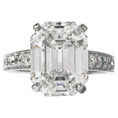 Shreve, Crump & Low GIA Certified 10.19 Carat H VS1 Emerald Cut Diamond Ring