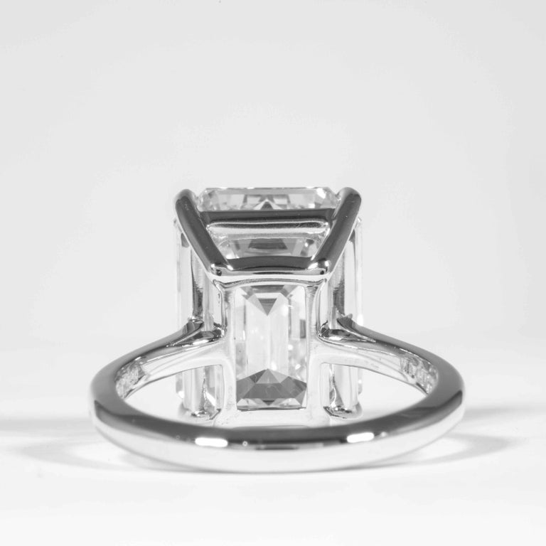 Shreve, Crump & Low GIA Certified 10.21 Carat K VVS2 Emerald Cut Diamond Ring For Sale 2