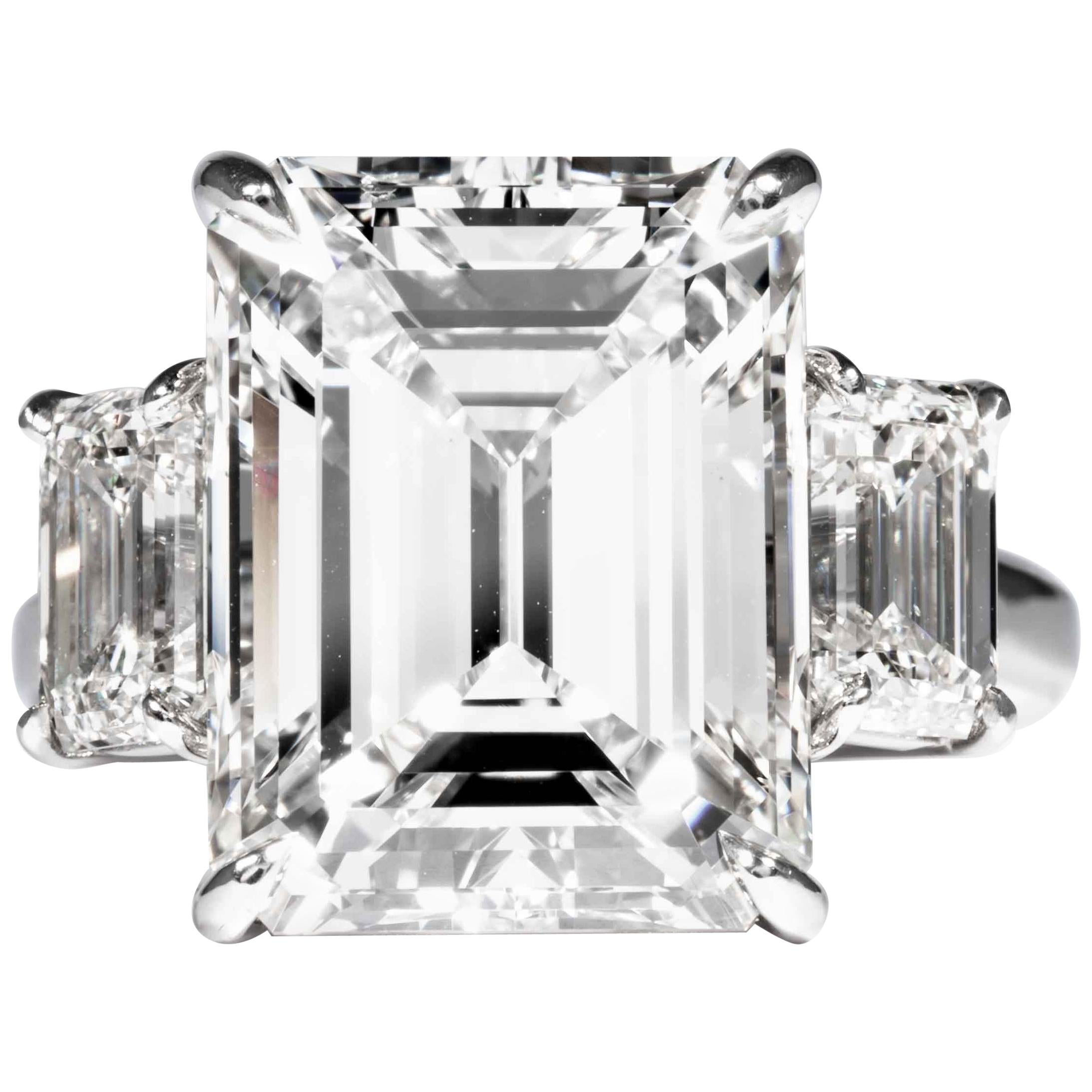 Shreve, Crump & Low GIA Certified 10.75 Carat K VS2 Emerald Cut Diamond Ring
