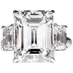 Shreve, Crump & Low GIA Certified 10.75 Carat K VS2 Emerald Cut Diamond Ring