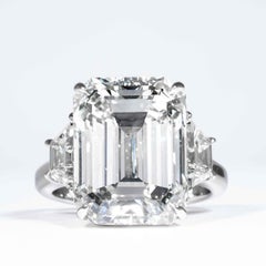 Shreve, Crump & Low GIA Certified 13.26 Carat K VS2 Emerald Cut Diamond Ring
