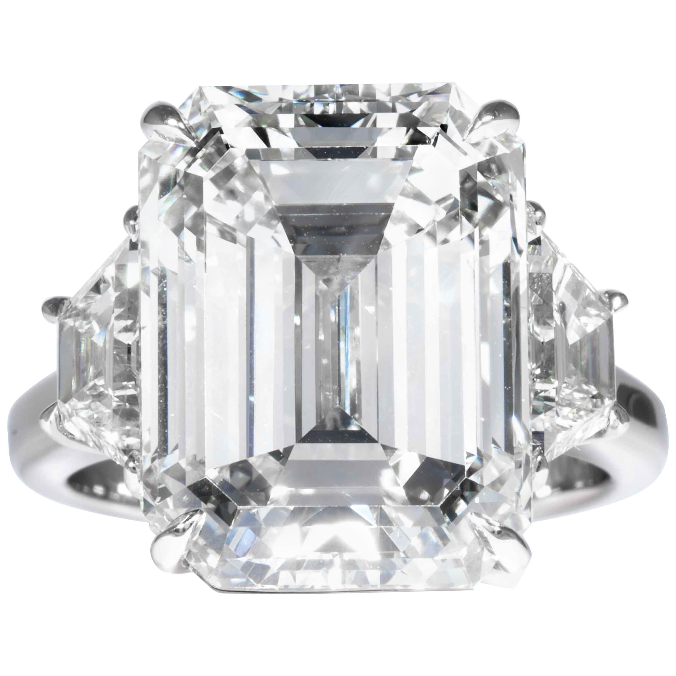 Shreve, Crump & Low GIA Certified 13.26 Carat K VS2 Emerald Cut Diamond Ring