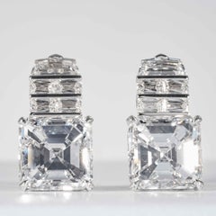 Shreve, Crump & Low GIA Certified 18.21 Carat Asscher Cut Diamond Drop Earrings