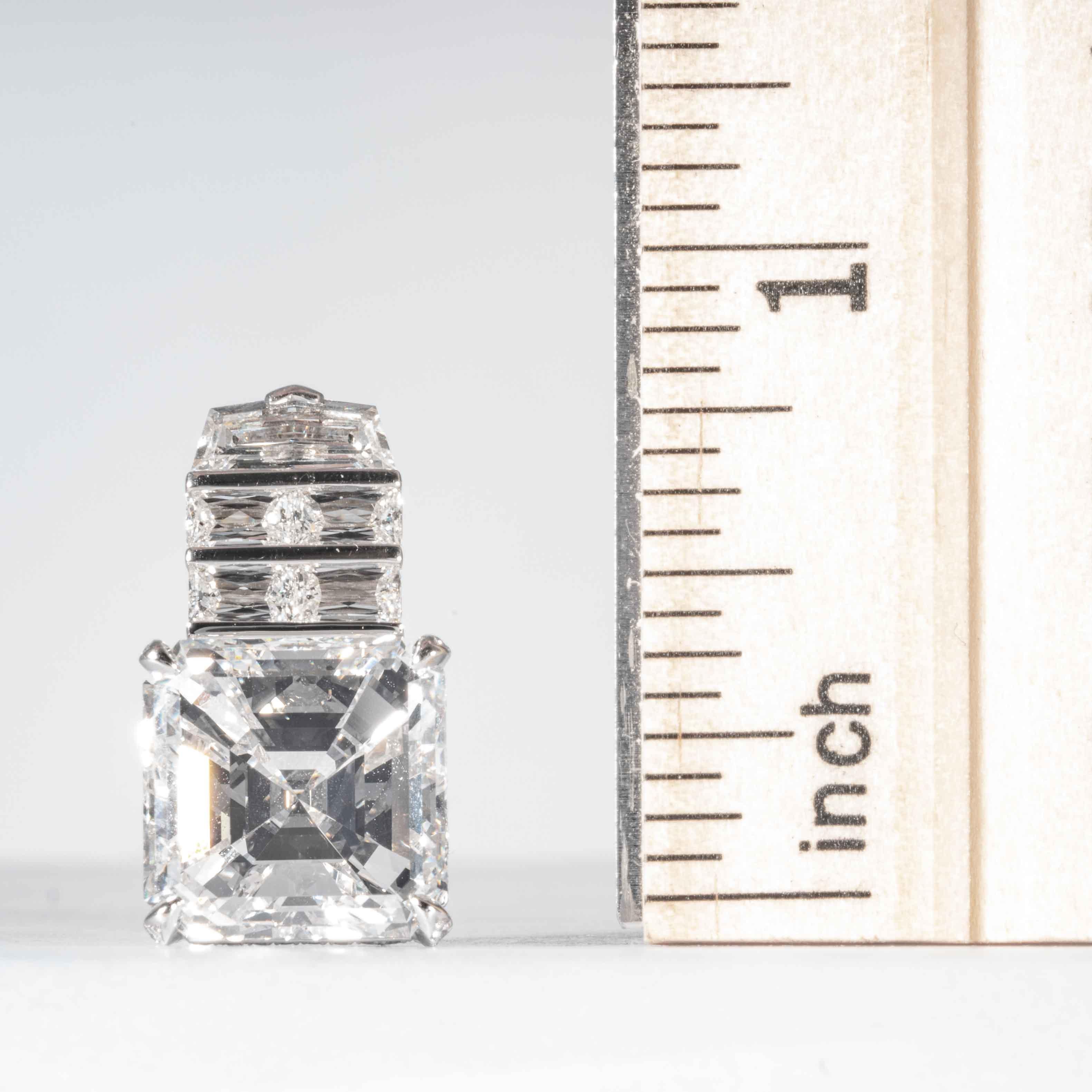 Shreve, Crump & Low, GIA-zertifizierte 18,21 Karat Asscher-Schliff Diamant-Tropfen-Ohrringe im Angebot 4