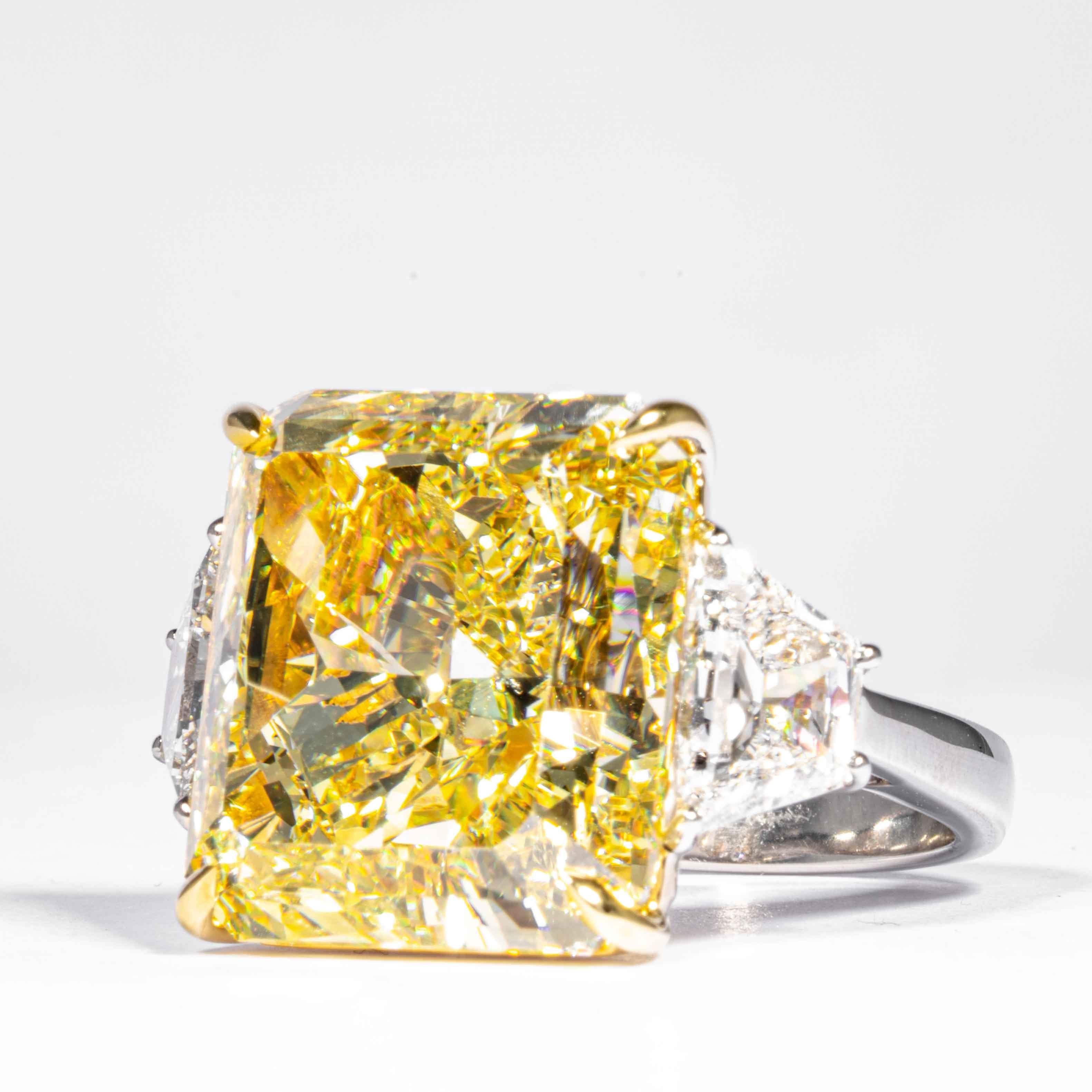 yellow radiant diamond ring