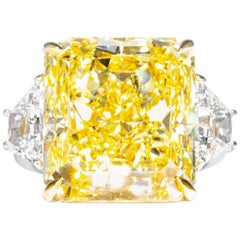 Shreve, Crump & Low GIA zertifiziert 20.24 Karat Fancy Intense Yellow Diamond Ring