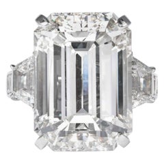 Shreve, Crump & Low GIA Certified 22.02 Carat J VS2 Emerald Cut Diamond Ring