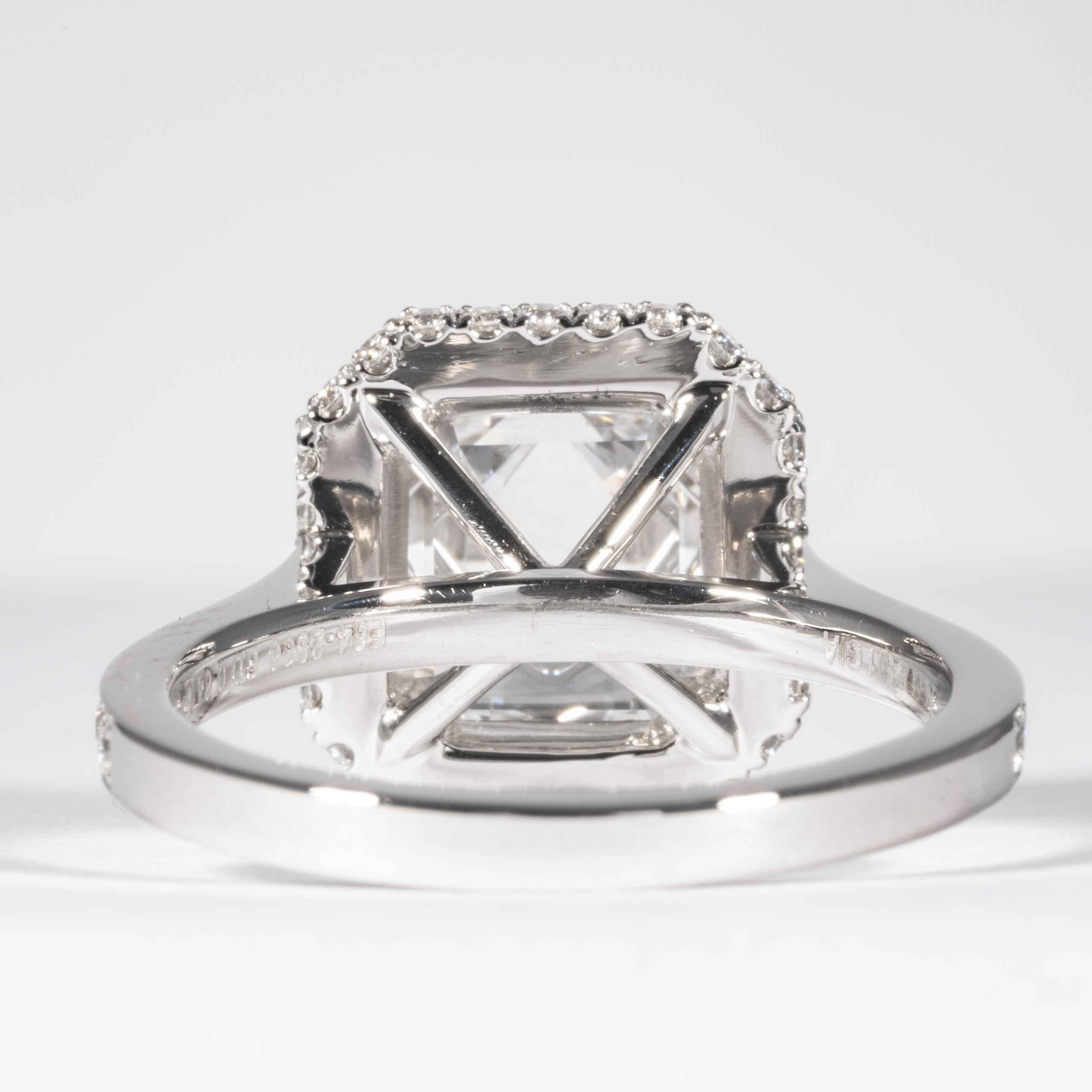 Shreve, Crump & Low GIA Certified 2.74 Carat E SI1 Emerald Cut Diamond Ring In New Condition In Boston, MA