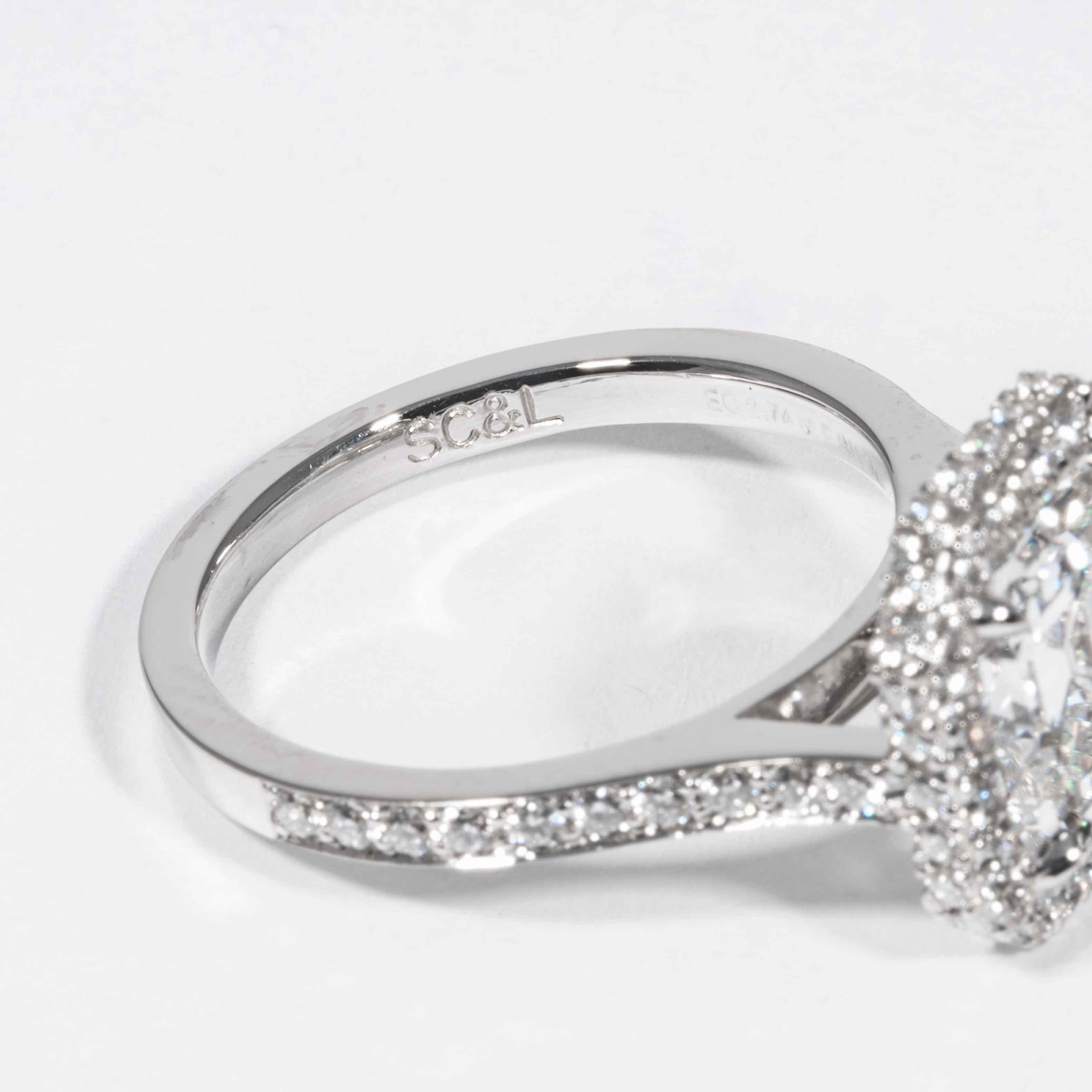 Shreve, Crump & Low GIA Certified 2.74 Carat E SI1 Emerald Cut Diamond Ring 1