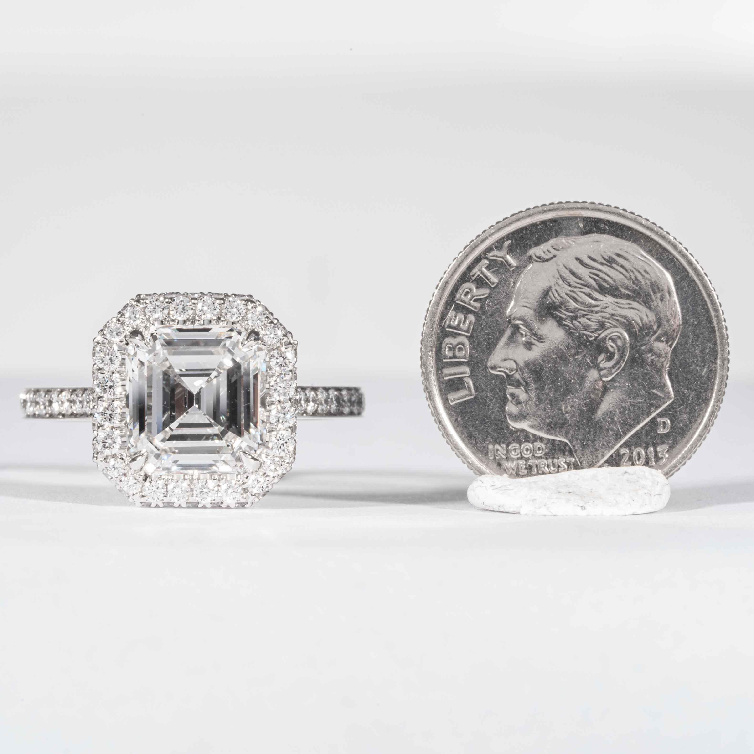 Shreve, Crump & Low GIA Certified 2.74 Carat E SI1 Emerald Cut Diamond Ring 2