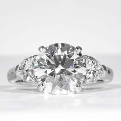Shreve, Crump & Low GIA Certified 3.23 Carat E VVS2 Round Brilliant Diamond Ring