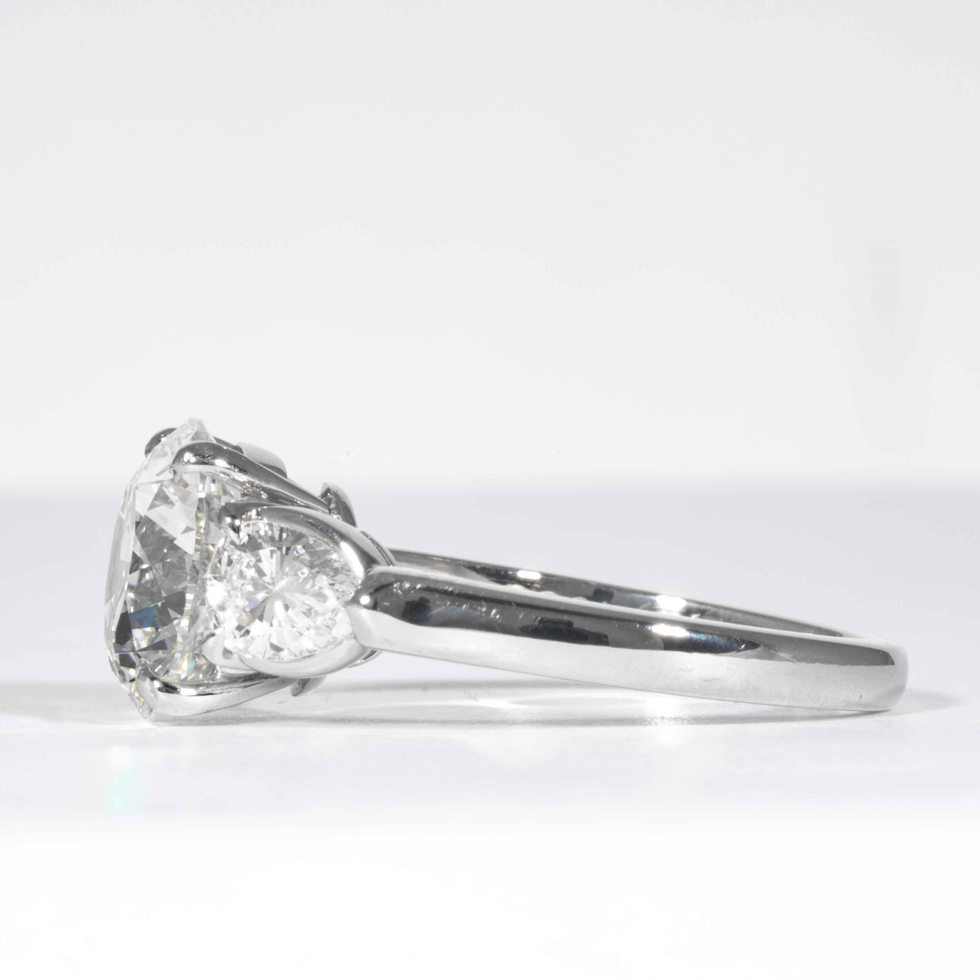 Women's Shreve, Crump & Low GIA Certified 3.23 Carat E VVS2 Round Brilliant Diamond Ring For Sale