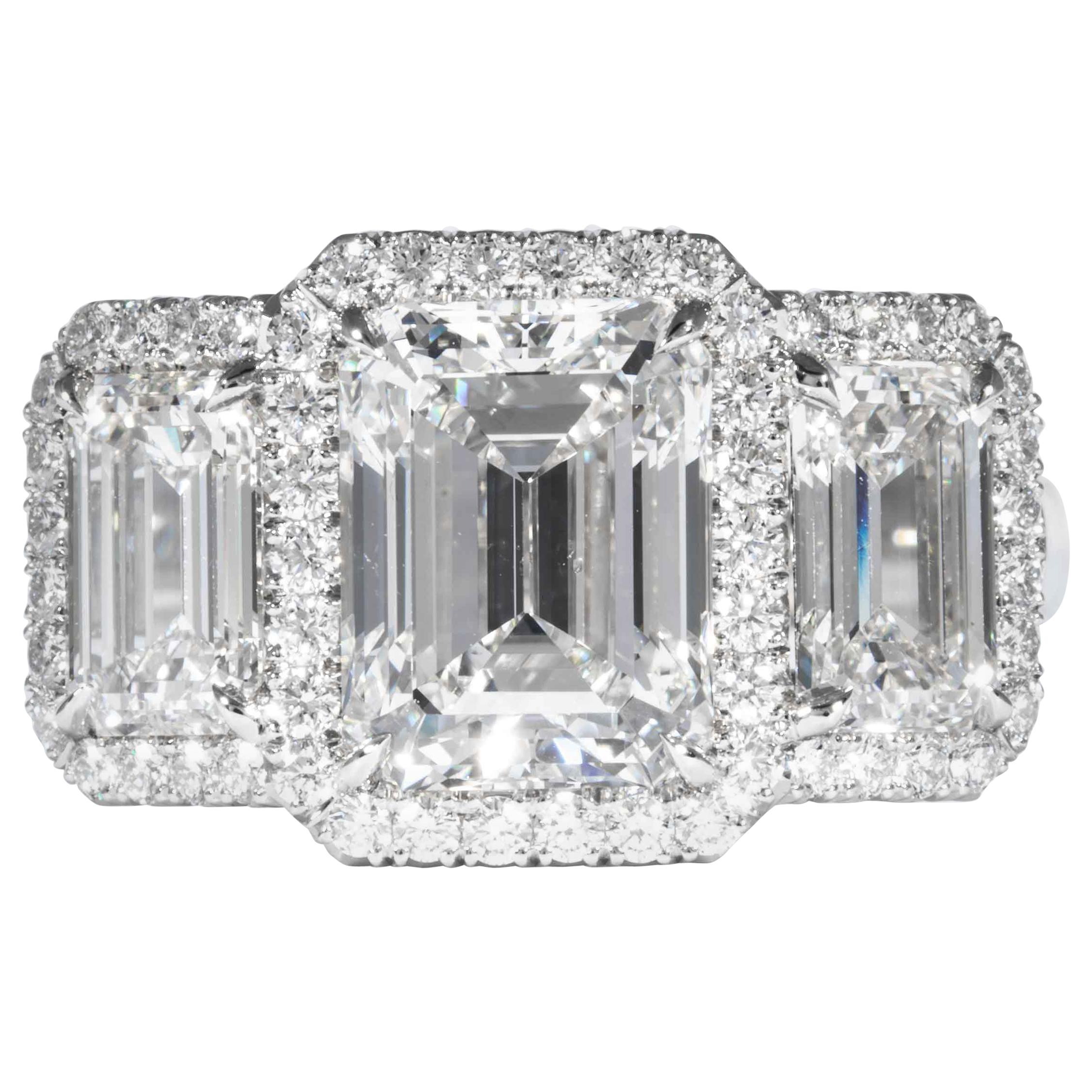 Shreve, Crump & Low Bague avec diamant taille émeraude certifié GIA de 3,23 carats G SI1