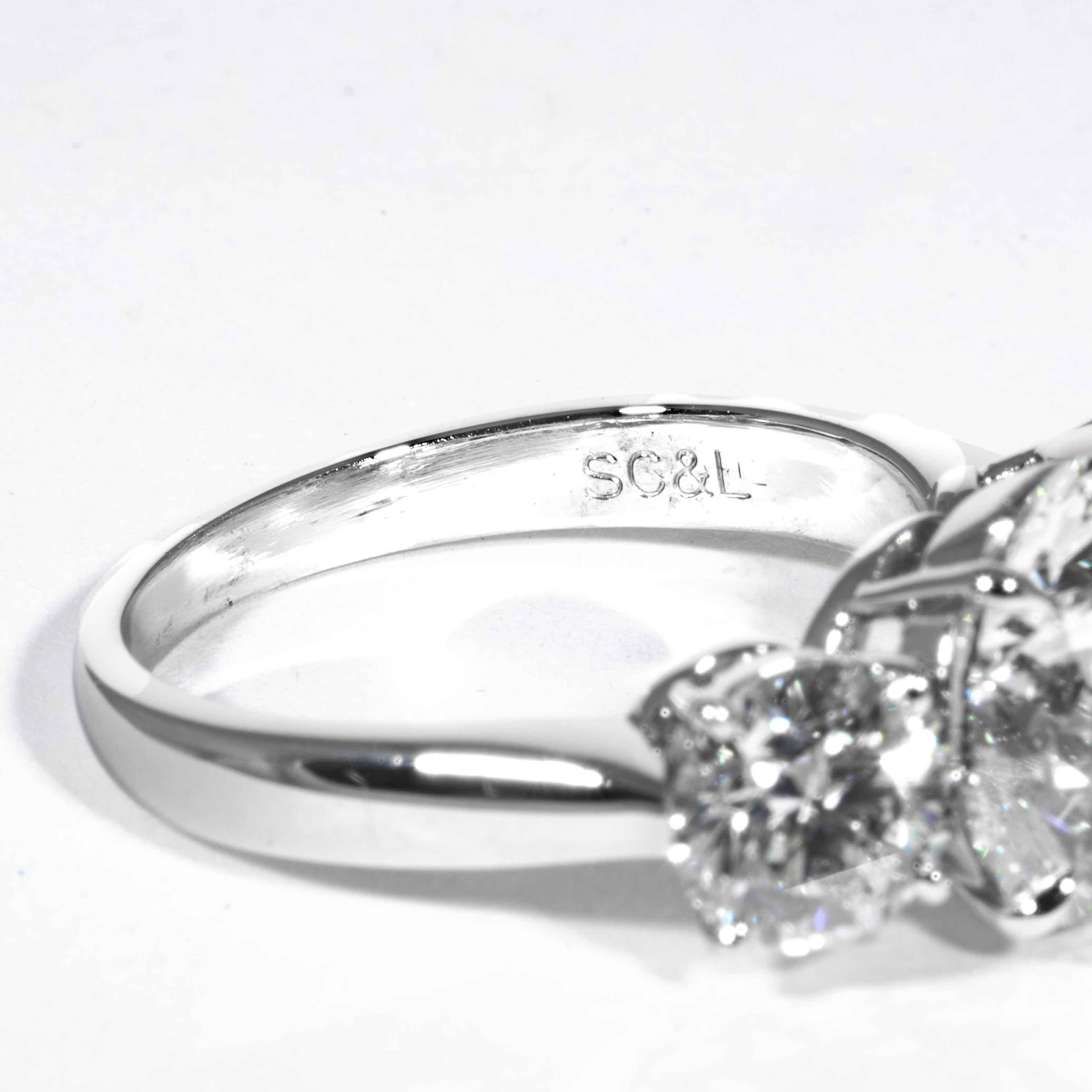 Shreve, Crump & Low, GIA-zertifizierter 3,99 Karat J SI2 runder Brillant-Diamantring im Zustand „Neu“ im Angebot in Boston, MA