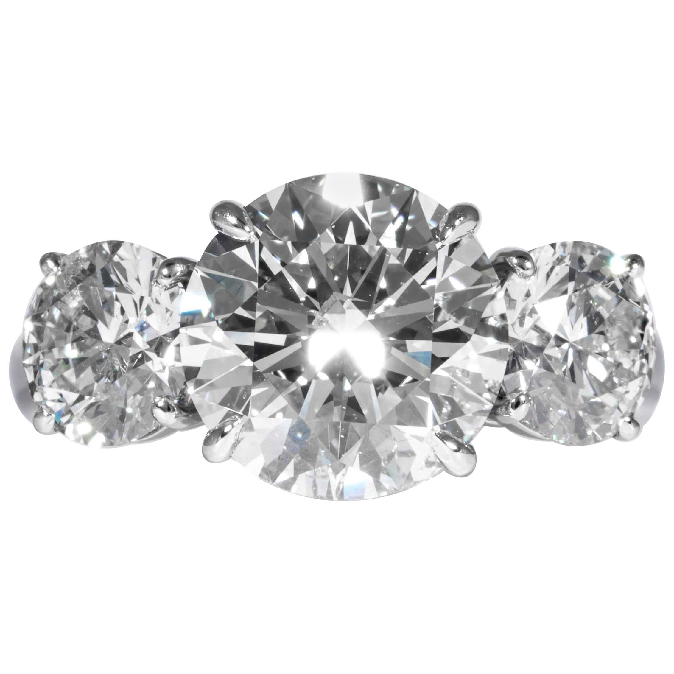 Shreve, Crump & Low GIA Certified 3.99 Carat J SI2 Round Brilliant Diamond Ring