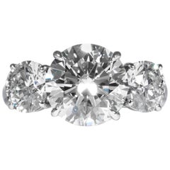 Shreve, Crump & Low Bague à diamant rond brillant certifié GIA 3,99 carats J SI2