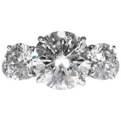 Shreve, Crump & Low GIA Certified 3.99 Carat J SI2 Round Brilliant Diamond Ring