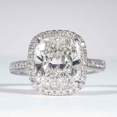 Shreve, Crump & Low GIA Certified 4.01 Carat I VVS2 Cushion Cut Diamond Ring