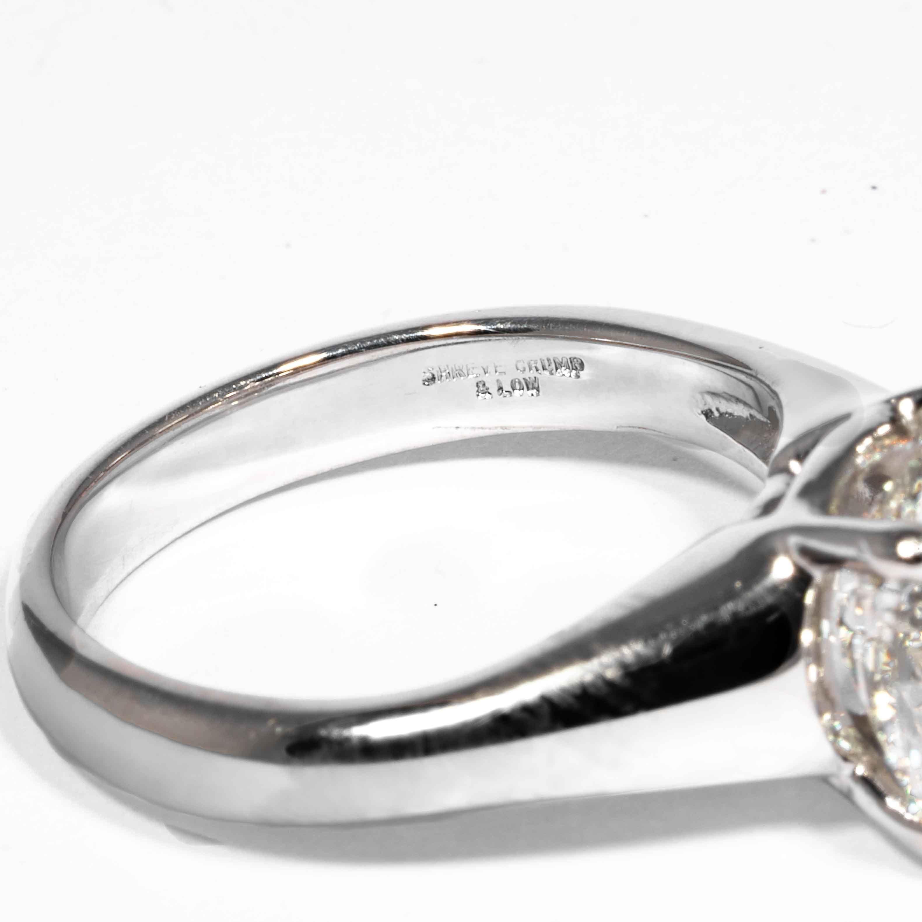 Shreve, Crump & Low GIA zertifizierter 4,26 Karat H SI1 Runder Brillant Diamantring im Angebot 1