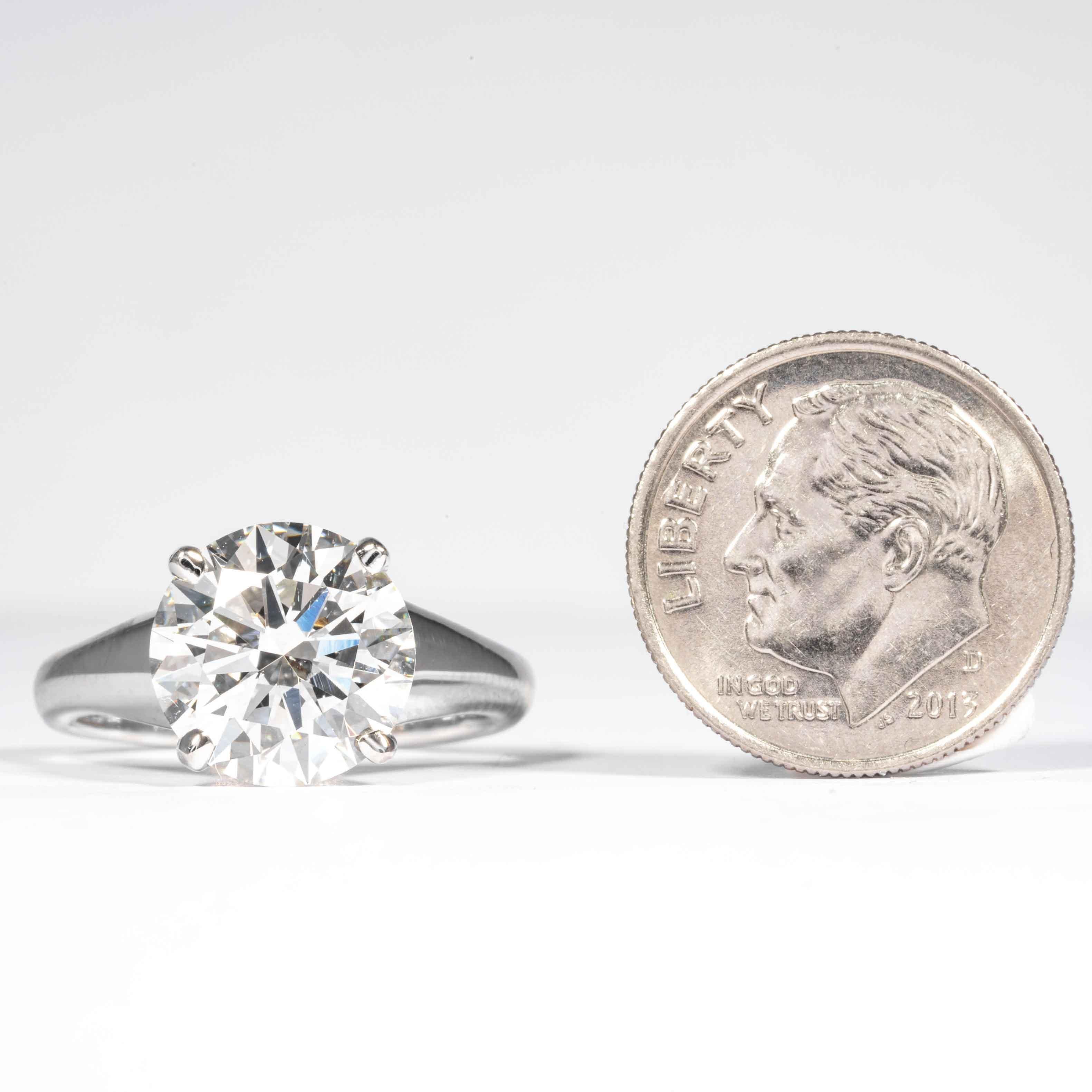 Shreve, Crump & Low GIA zertifizierter 4,26 Karat H SI1 Runder Brillant Diamantring im Angebot 2