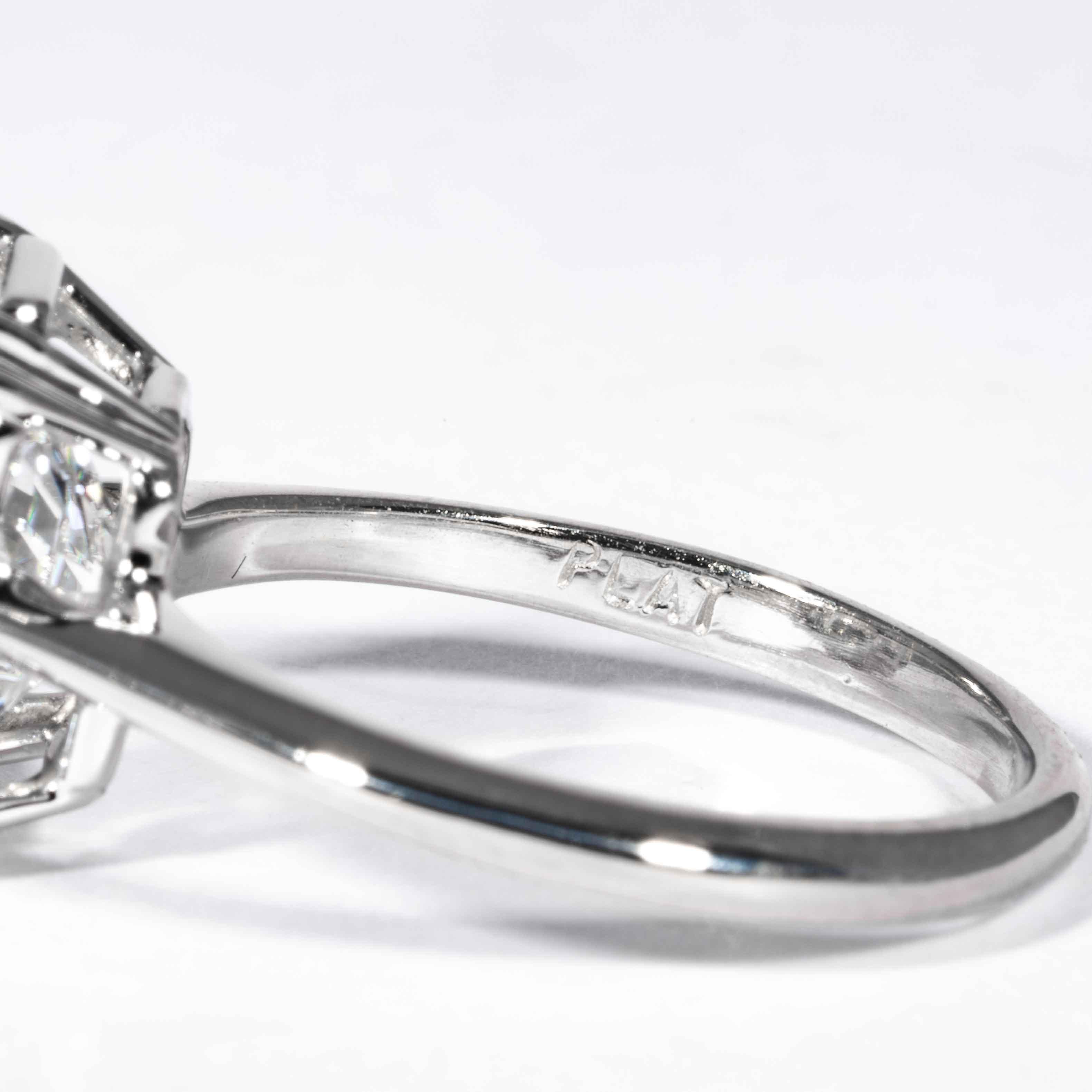 Shreve, Crump & Low GIA Certified 4.50 Carat F VS2 Radiant Cut Diamond Plat Ring 1