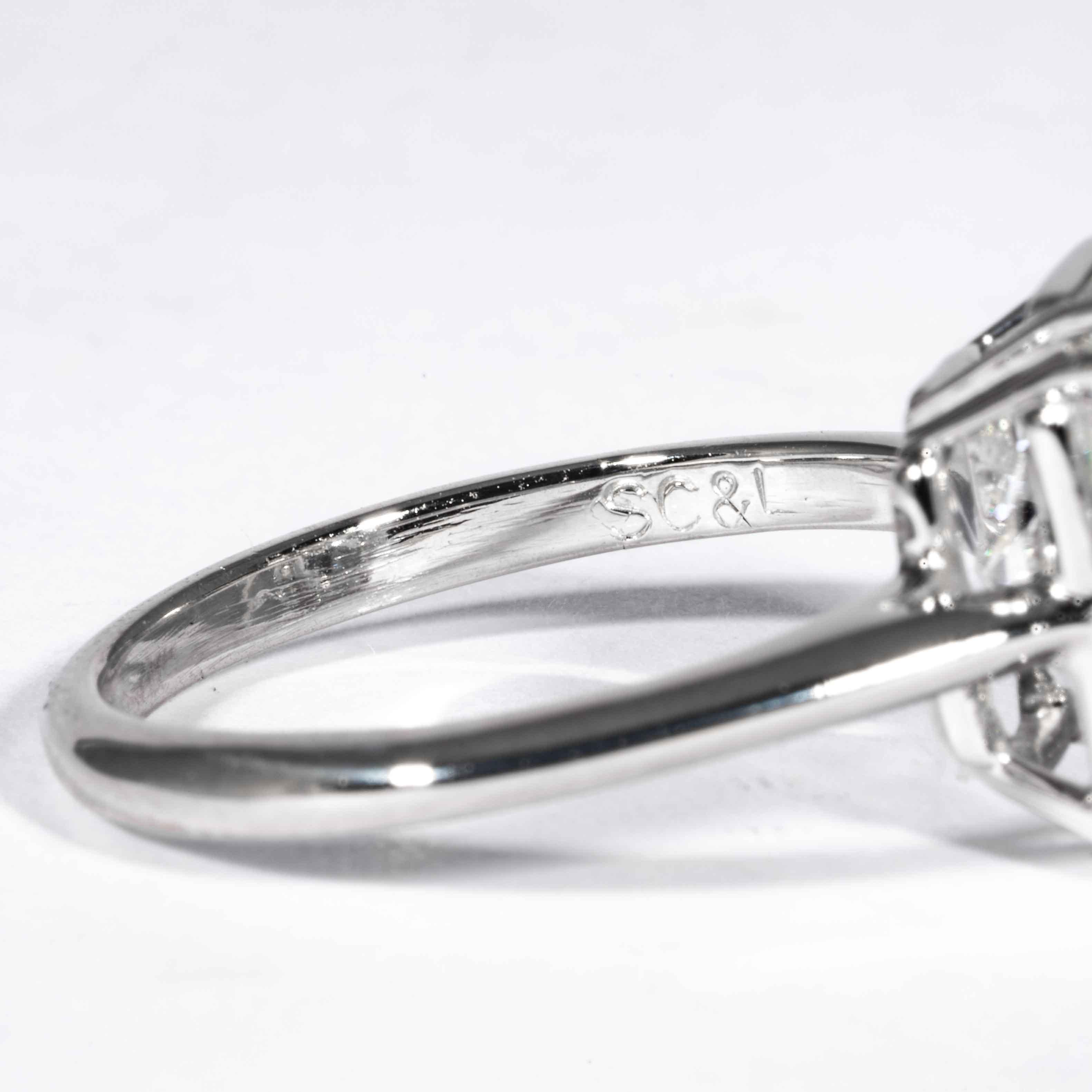 Shreve, Crump & Low GIA Certified 4.50 Carat F VS2 Radiant Cut Diamond Plat Ring 2