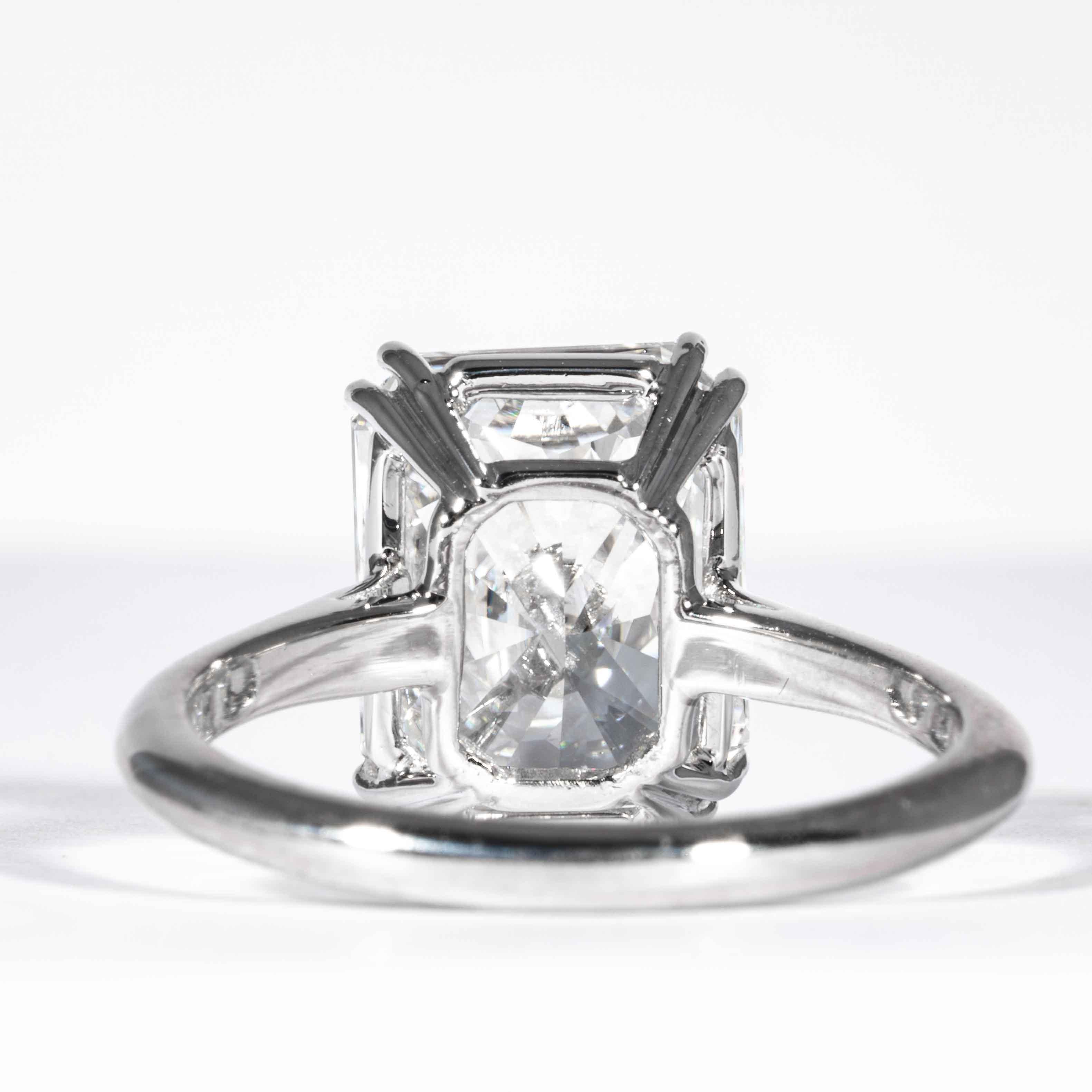 Shreve, Crump & Low GIA Certified 4.50 Carat F VS2 Radiant Cut Diamond Plat Ring 3