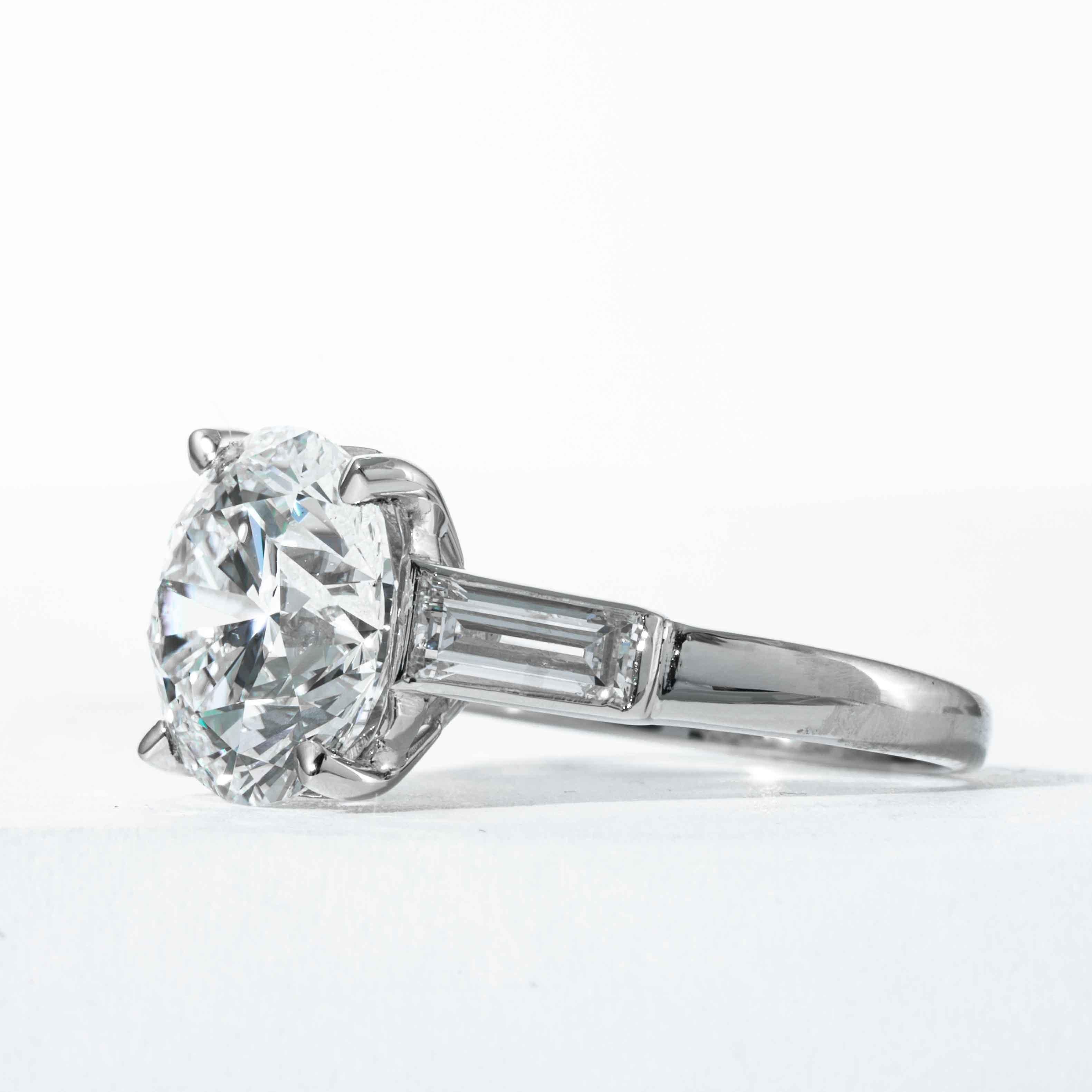 Shreve, Crump & Low, GIA zertifizierter runder Brillant-Diamantring mit 4,72 Karat D SI1 (Rundschliff) im Angebot