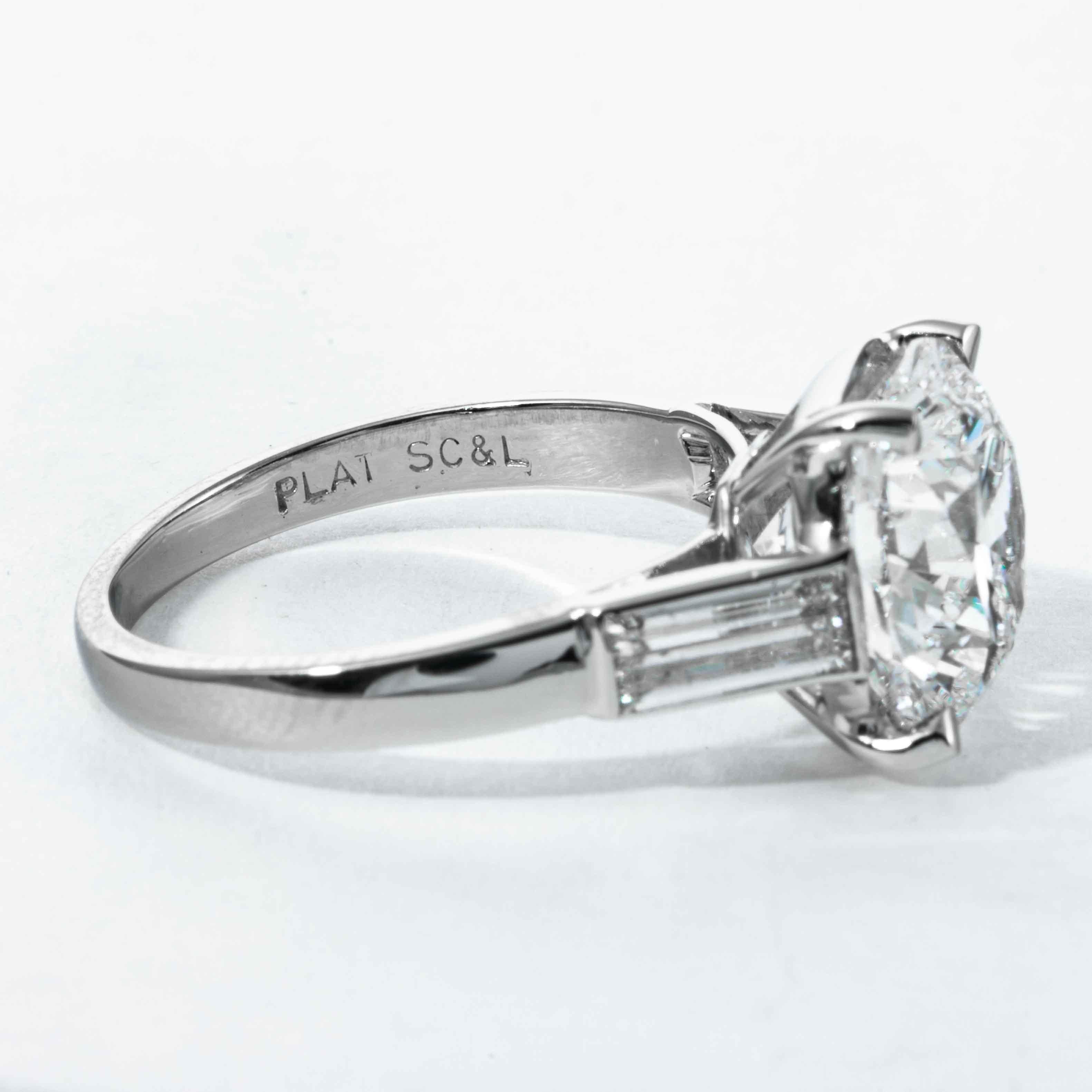 Shreve, Crump & Low, GIA zertifizierter runder Brillant-Diamantring mit 4,72 Karat D SI1 Damen im Angebot