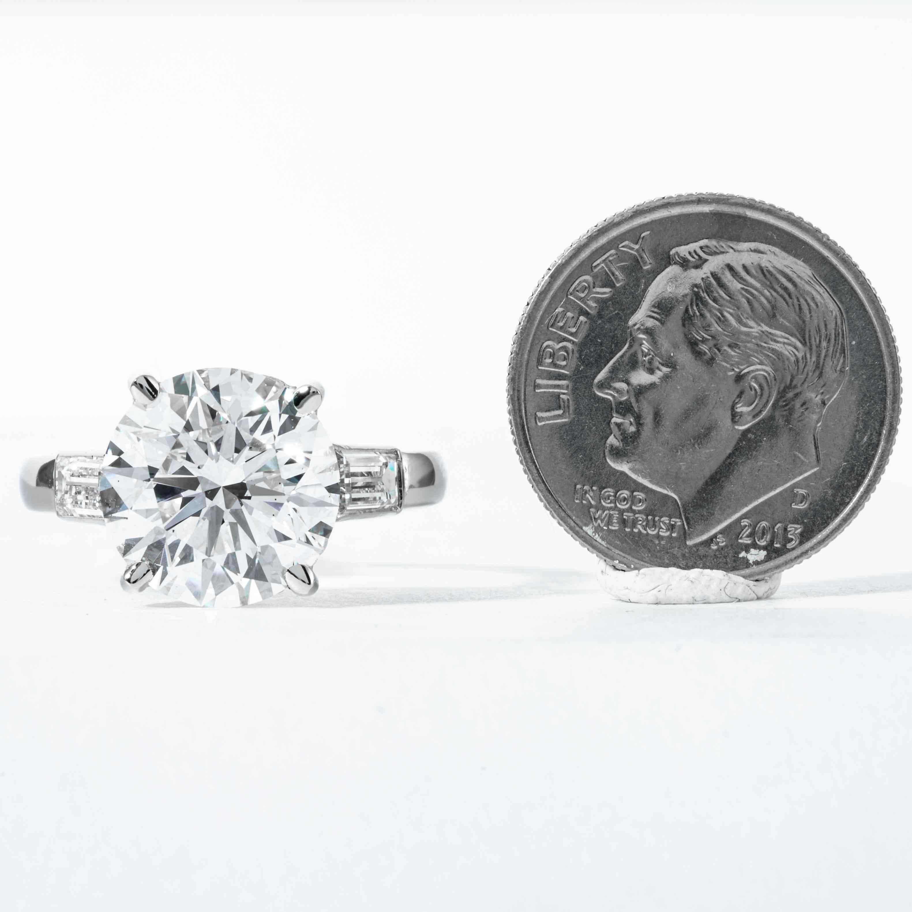 Shreve, Crump & Low, GIA zertifizierter runder Brillant-Diamantring mit 4,72 Karat D SI1 im Angebot 2