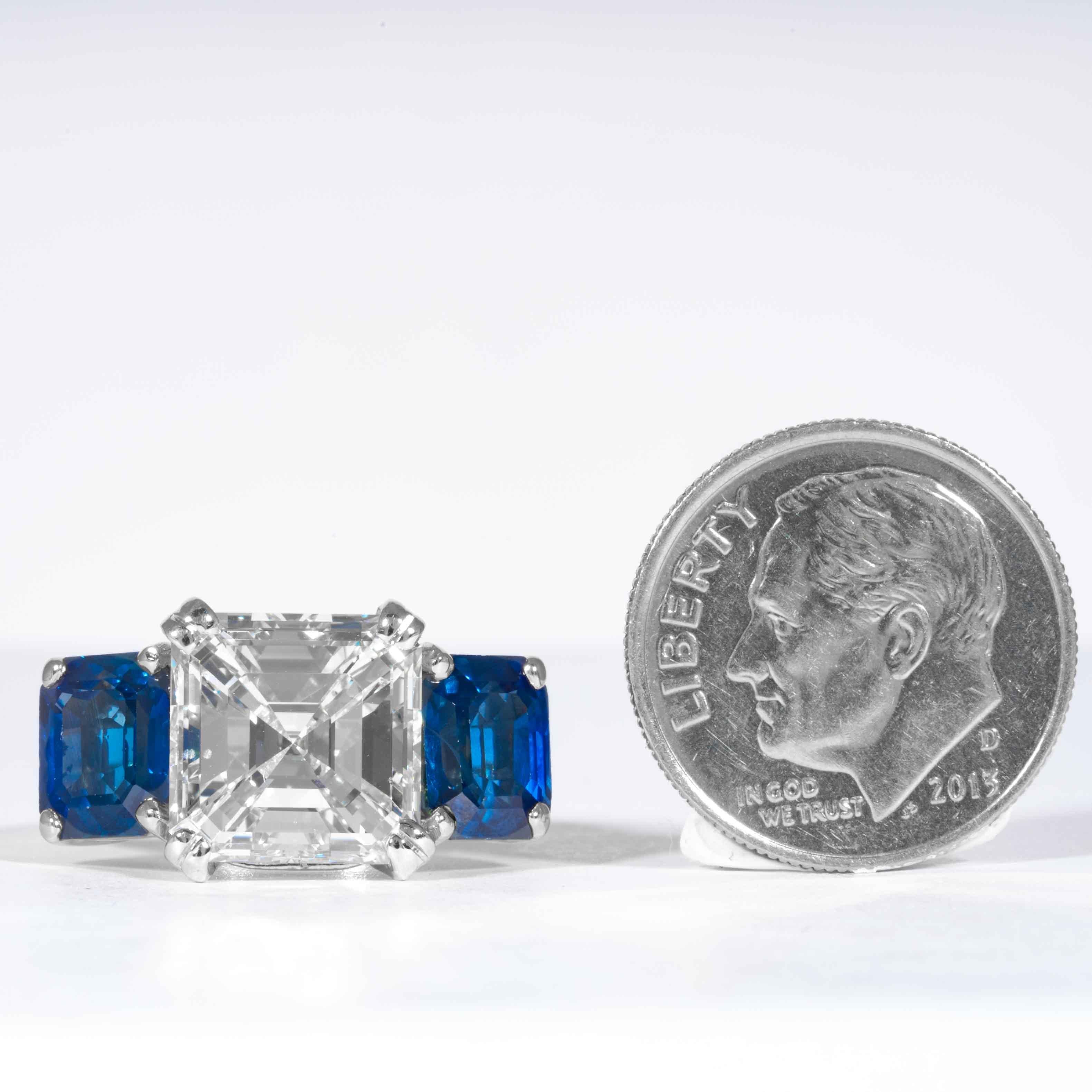 Square Cut Shreve, Crump & Low GIA Certified 5.01 Carat Square Emerald Cut Diamond Ring