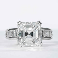 Shreve, Crump & Low GIA Certified 5.01 Carat Square Emerald Cut Diamond Ring
