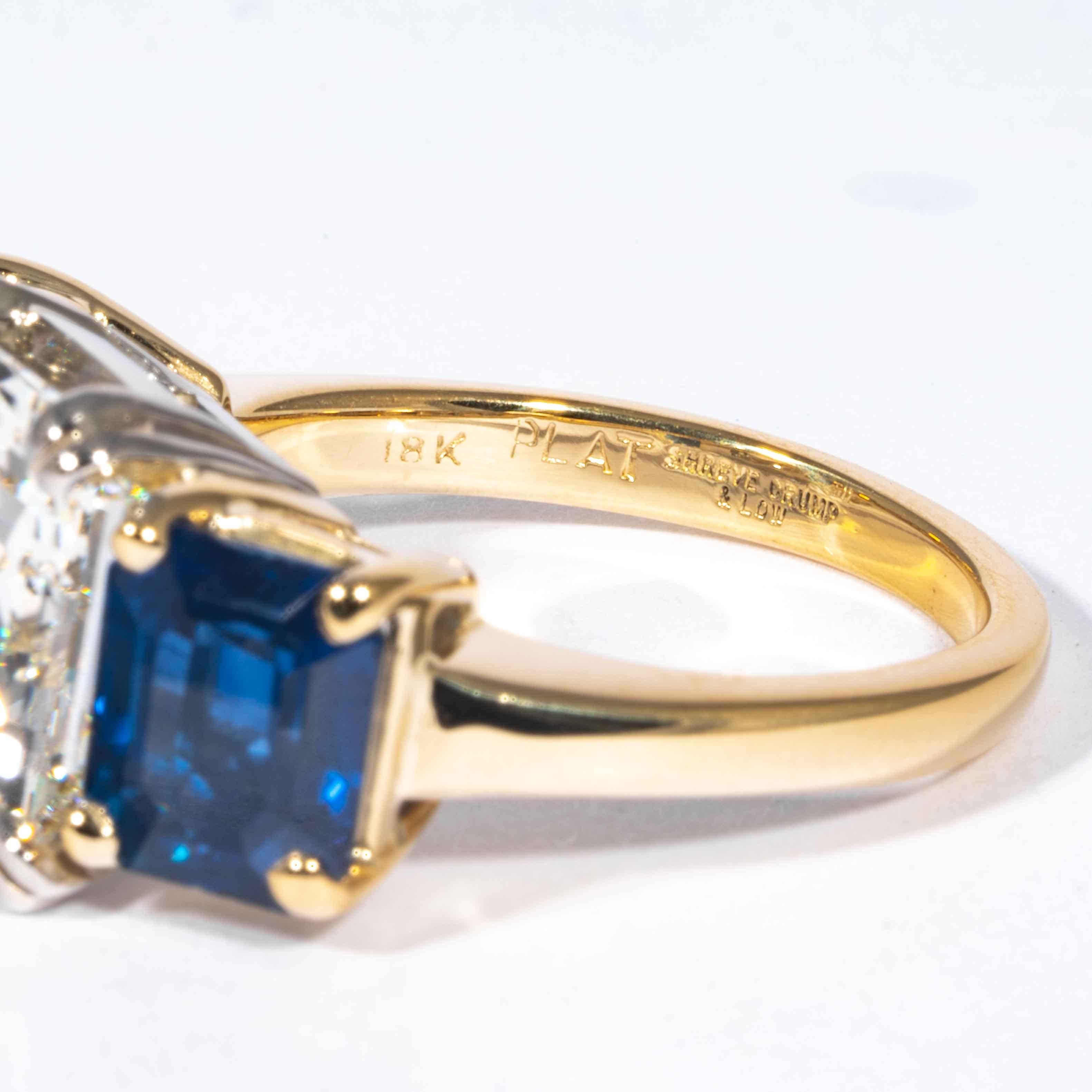 Shreve, Crump & Low GIA Certified 5.01 Carat Square Emerald Cut Diamond Ring In New Condition In Boston, MA